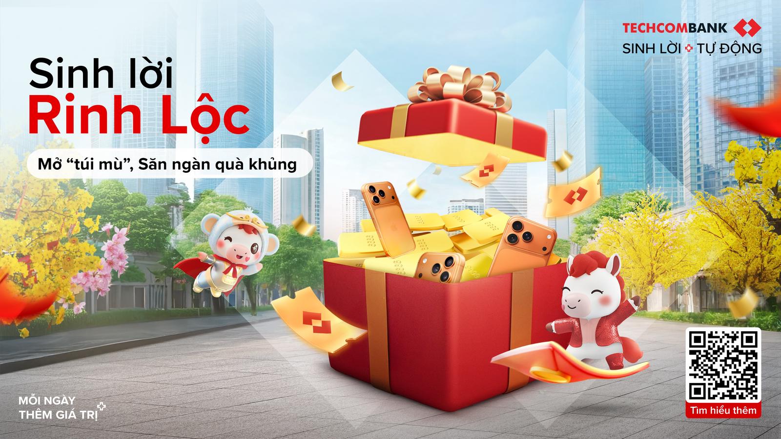Techcombank ra mắt chương trình “Sinh lời rinh lộc”, mở ra  hành trình săn ngàn quà giá trị chào đón Tết Bính Ngọ 2026