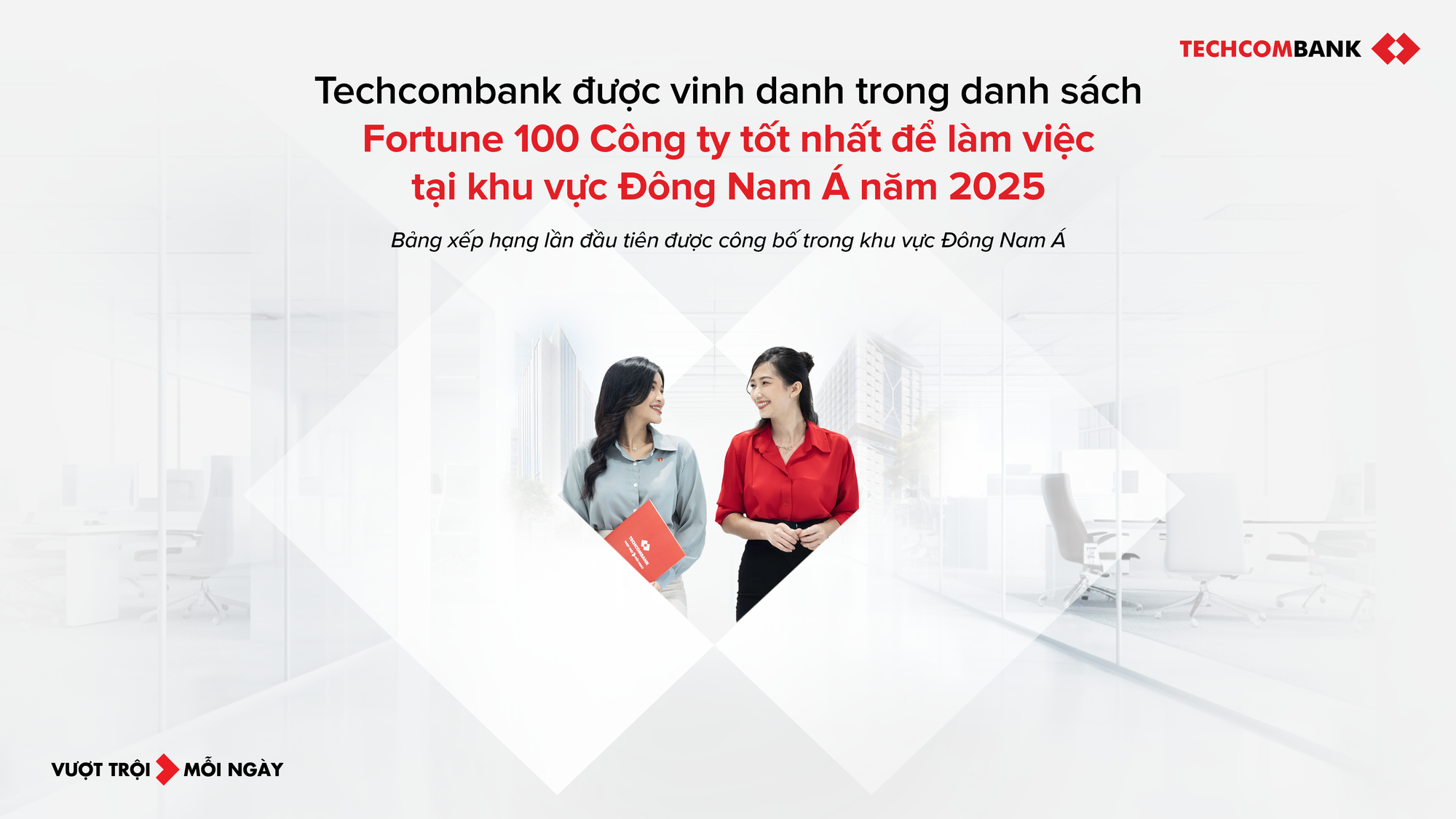 Techcombank lọt top 100 nơi làm việc tốt nhất Đông Nam Á