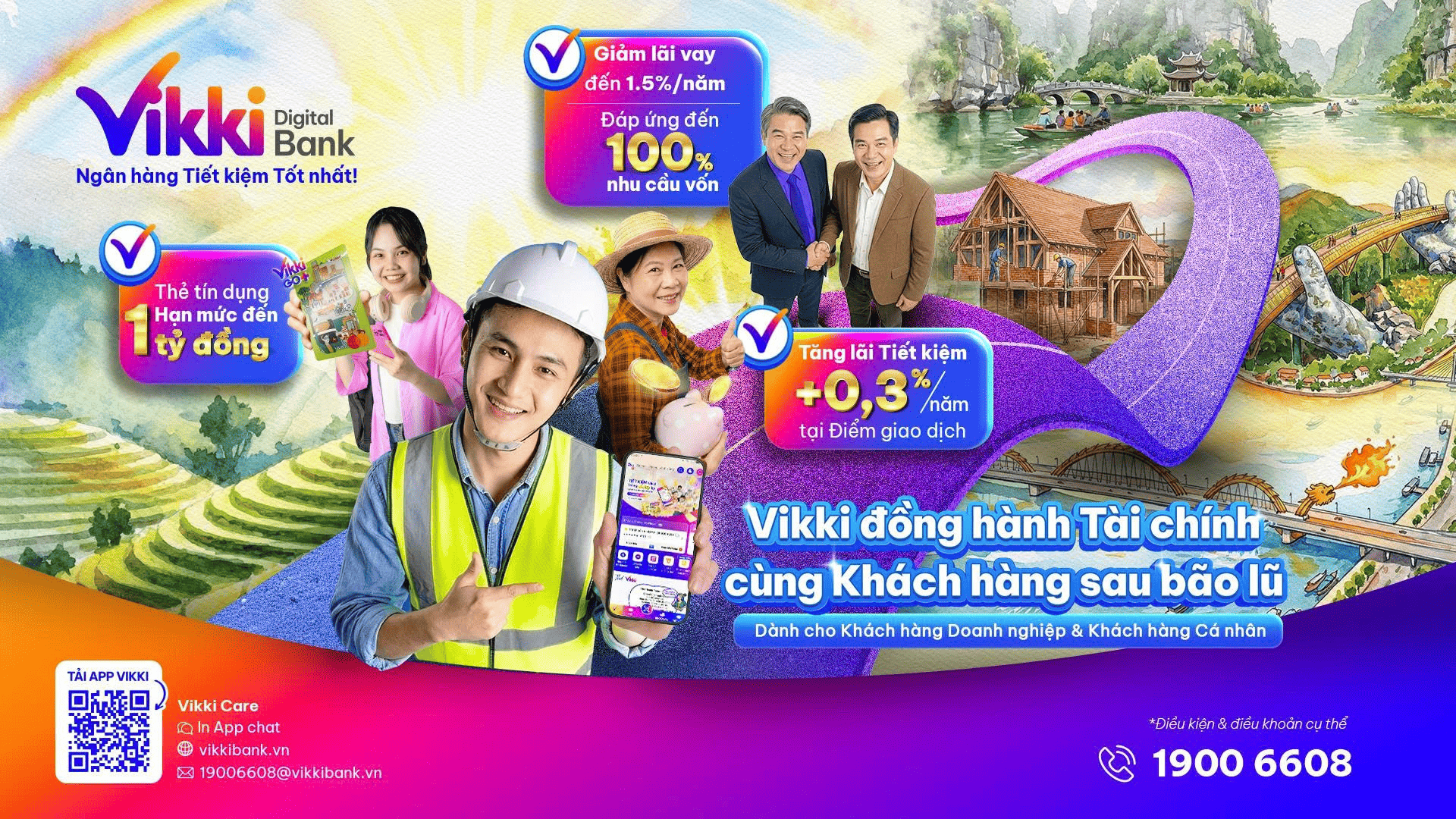Vikki Bank hỗ trợ tài chính cho bà con vùng lũ