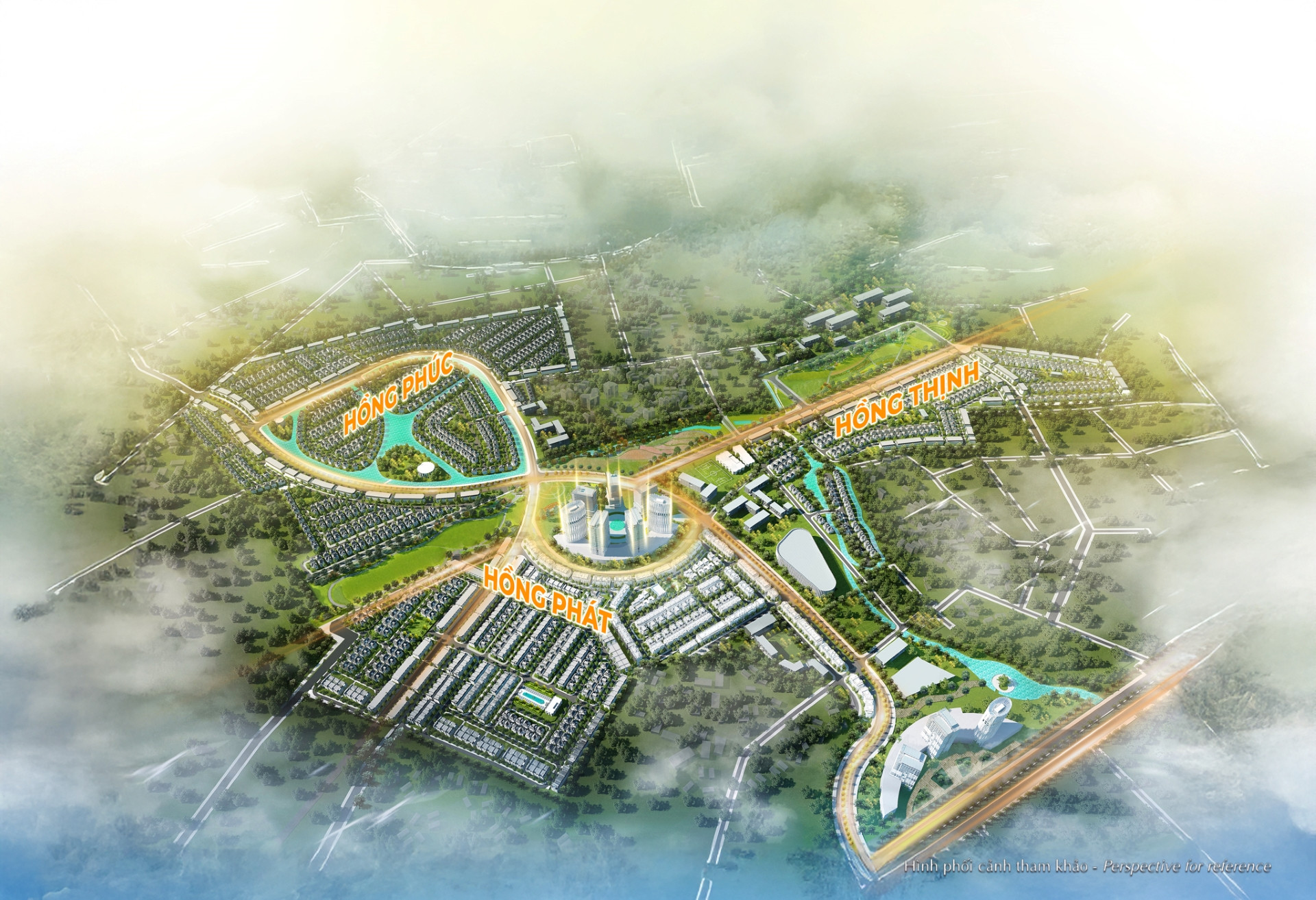 Hồng Hạc City được quy hoạch là khu đô thị sinh thái “All-in-one” đầy đủ tiện ích, dịch vụ cùng với mật độ xây dựng thấp, đảm bảo không gian sống xanh-sống khỏe cho cư dân ngay cửa ngõ Thủ đô. Ảnh phối cảnh