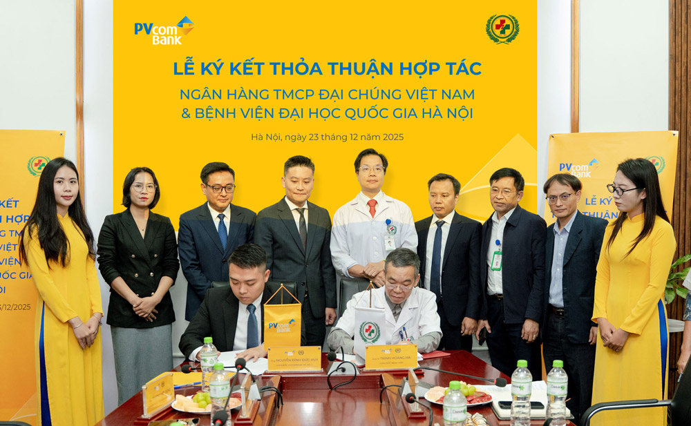 PVcomBank và Bệnh viện Đại học Quốc gia Hà Nội ký kết Thỏa thuận hợp tác