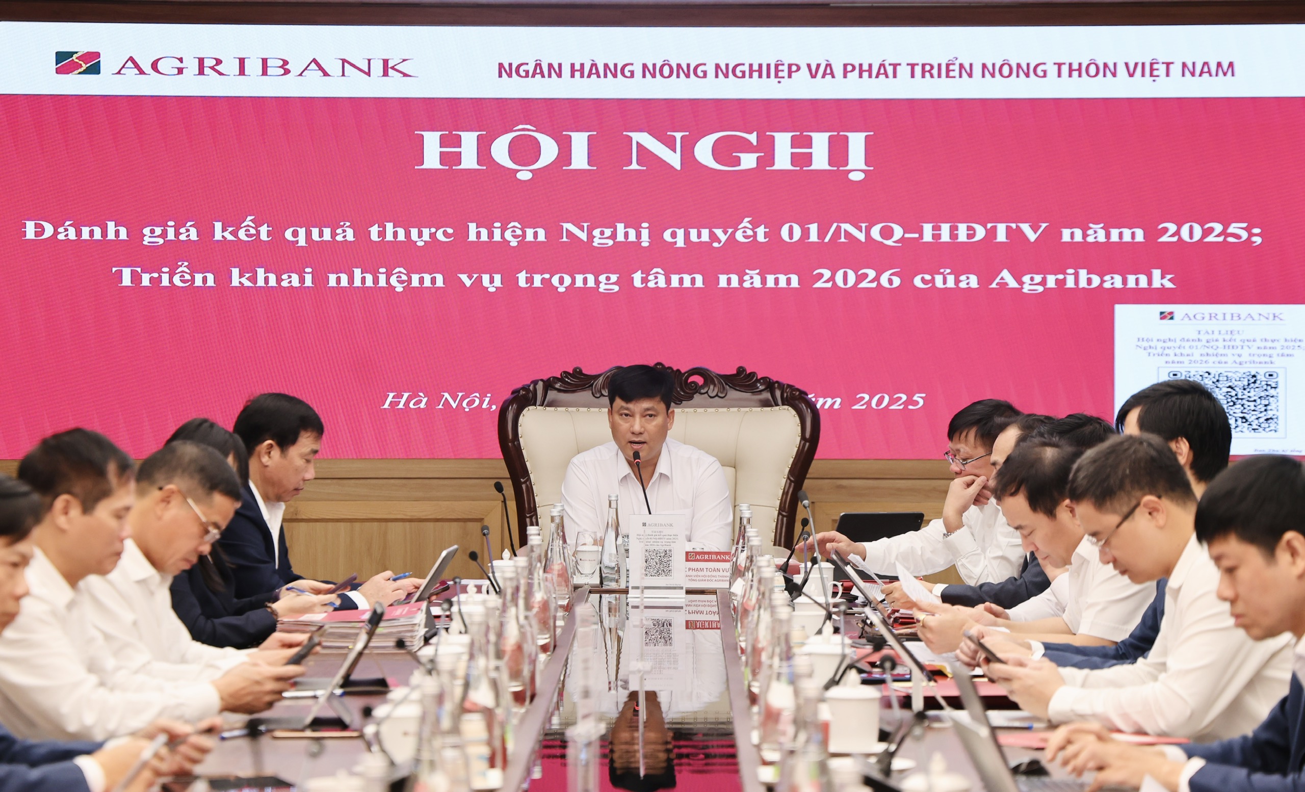 Đ/c Phạm Toàn Vượng - Phó Bí thư Đảng ủy, Thành viên Hội đồng Thành viên, Tổng Giám đốc Agribank phát biểu khai mạc Hội nghị