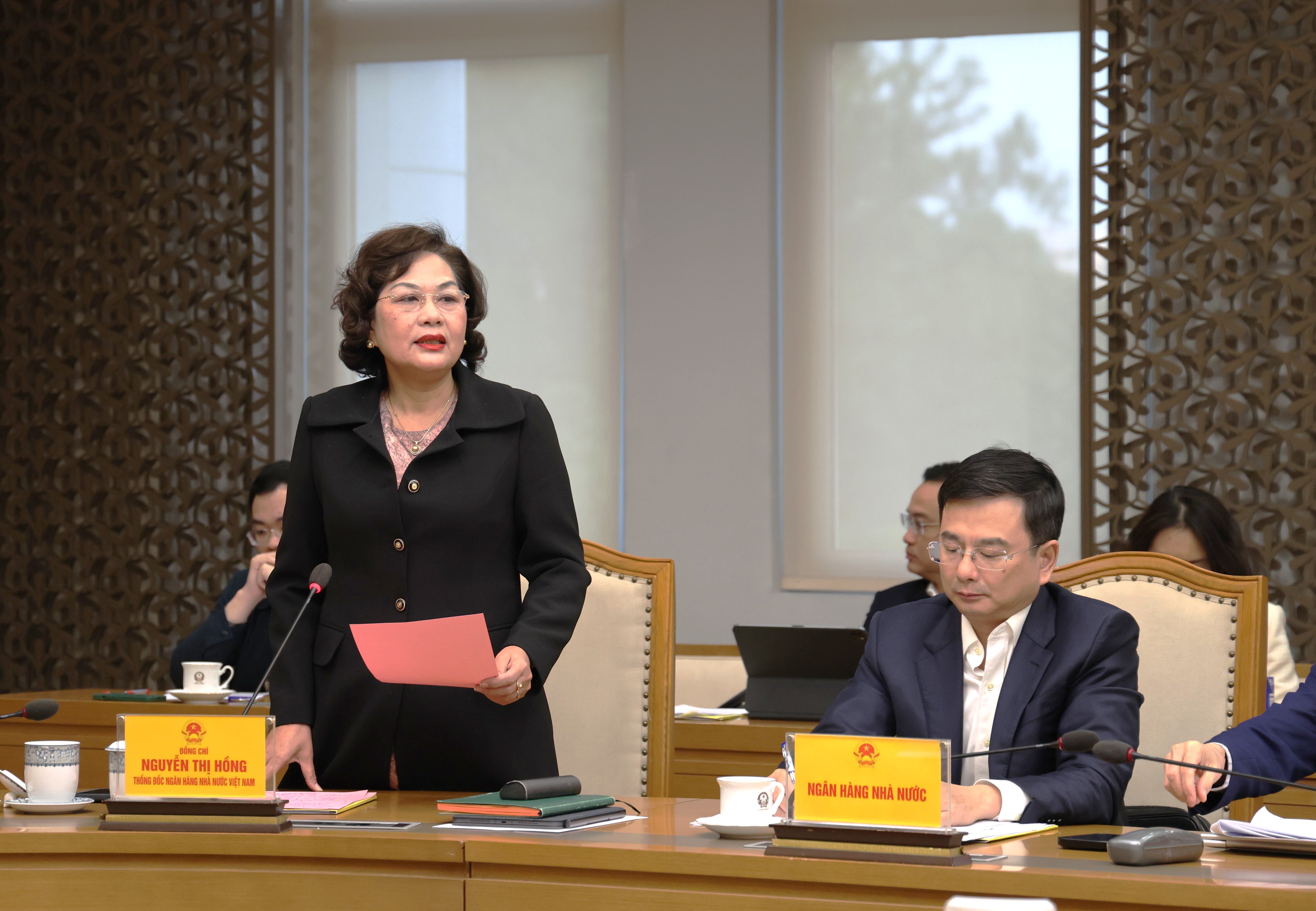 Thống đốc NHNN Nguyễn Thị Hồng phát biểu tại phiên họp