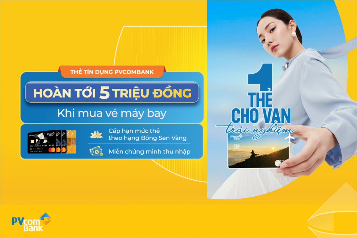 Tận hưởng hành trình bay trọn vẹn cùng thẻ tín dụng PVcomBank