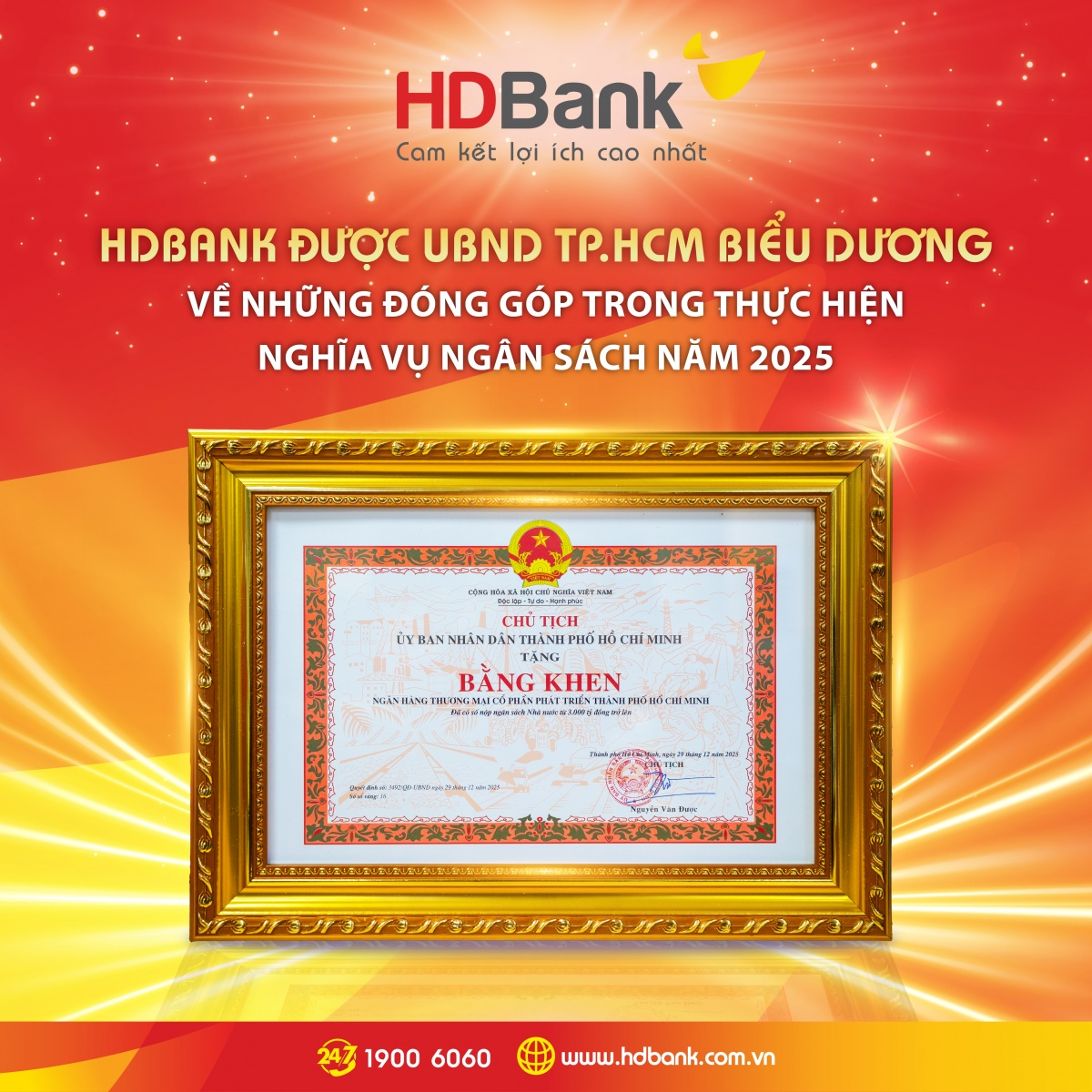 HDBank tiếp tục đóng góp tích cực vào thu ngân sách năm 2025