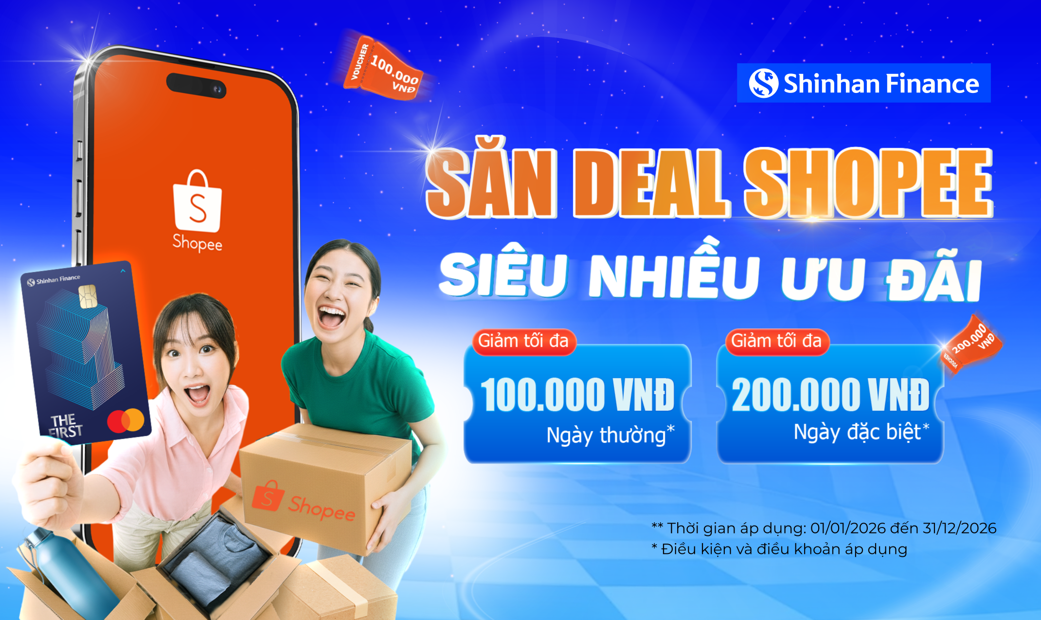 Mua sắm trực tuyến tiết kiệm hơn với thẻ tín dụng THE FIRST của Shinhan Finance