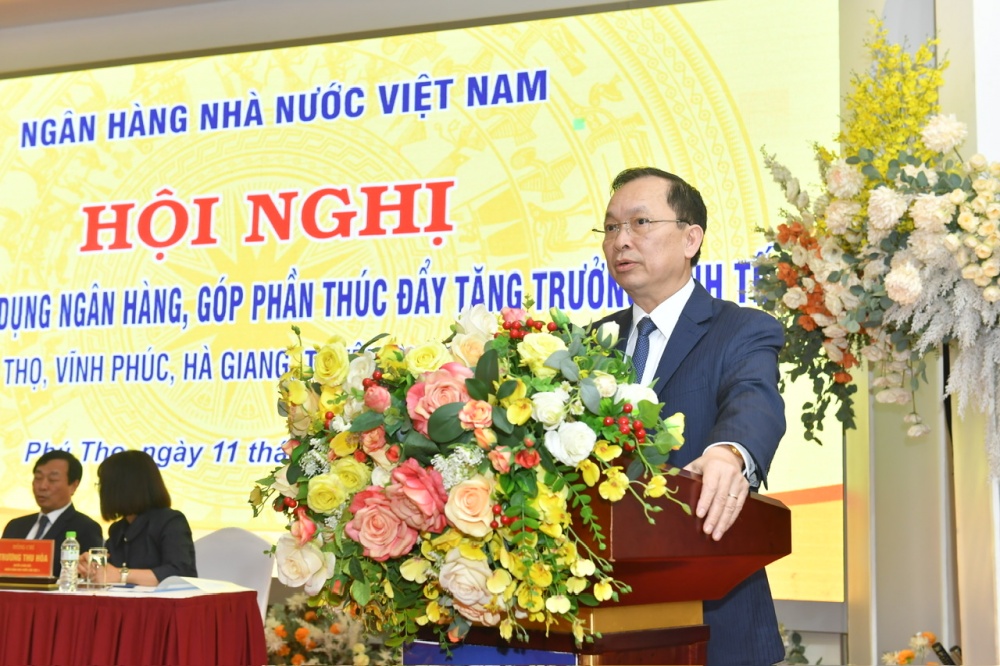 Phó Thống đốc Thường trực NHNN Đào Minh Tú phát biểu chỉ đạo tại buổi làm việc
