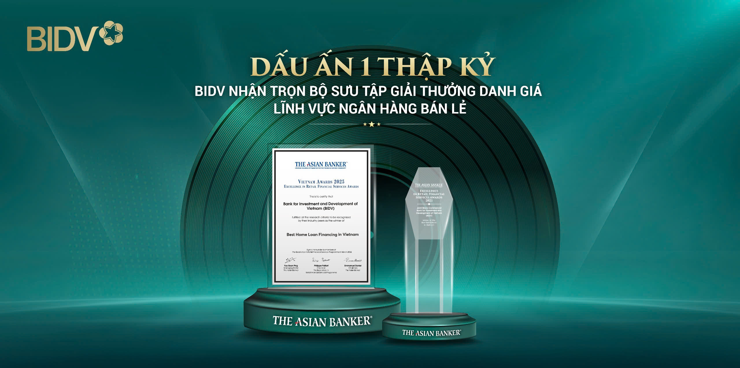 Khẳng định vị thế dẫn đầu, BIDV nhận trọn bộ giải thưởng danh giá từ The Asian Banker