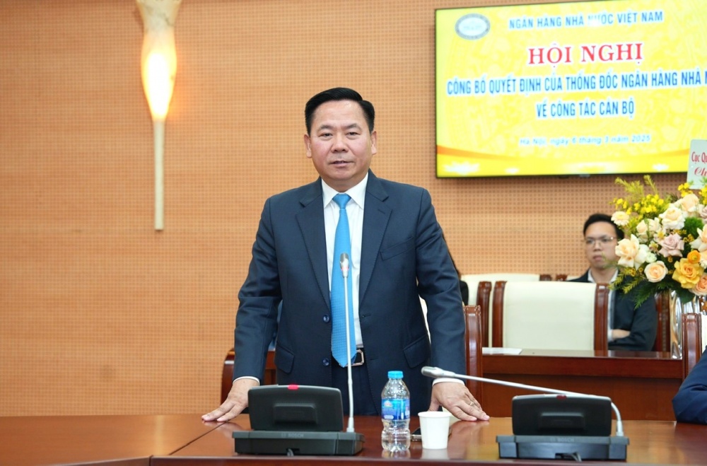 Chánh Thanh tra NHNN Lại Hữu Phước phát biểu nhận nhiệm vụ