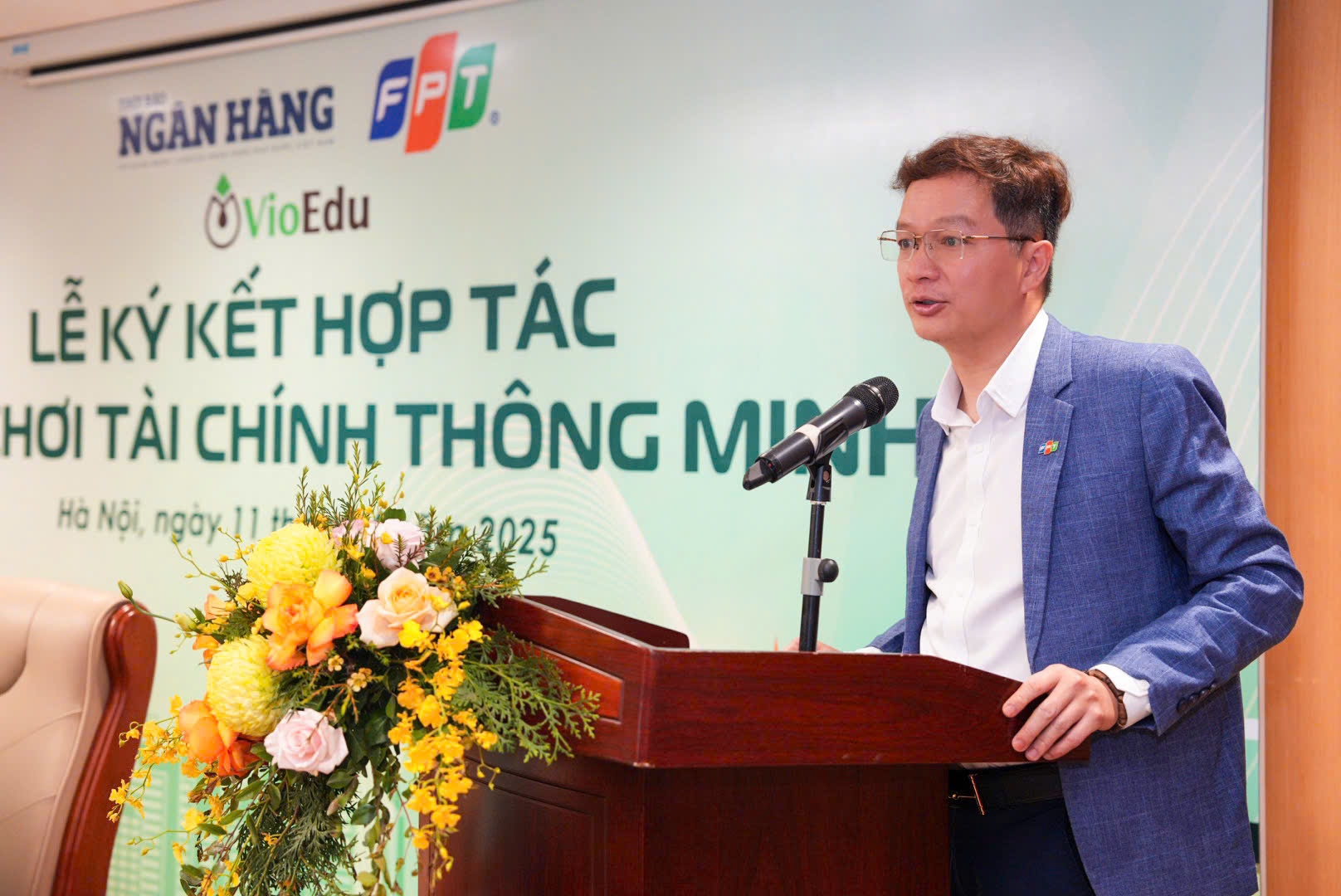 Chủ tịch FPT IS Trần Đăng Hòa phát biểu tại Lễ ký kết