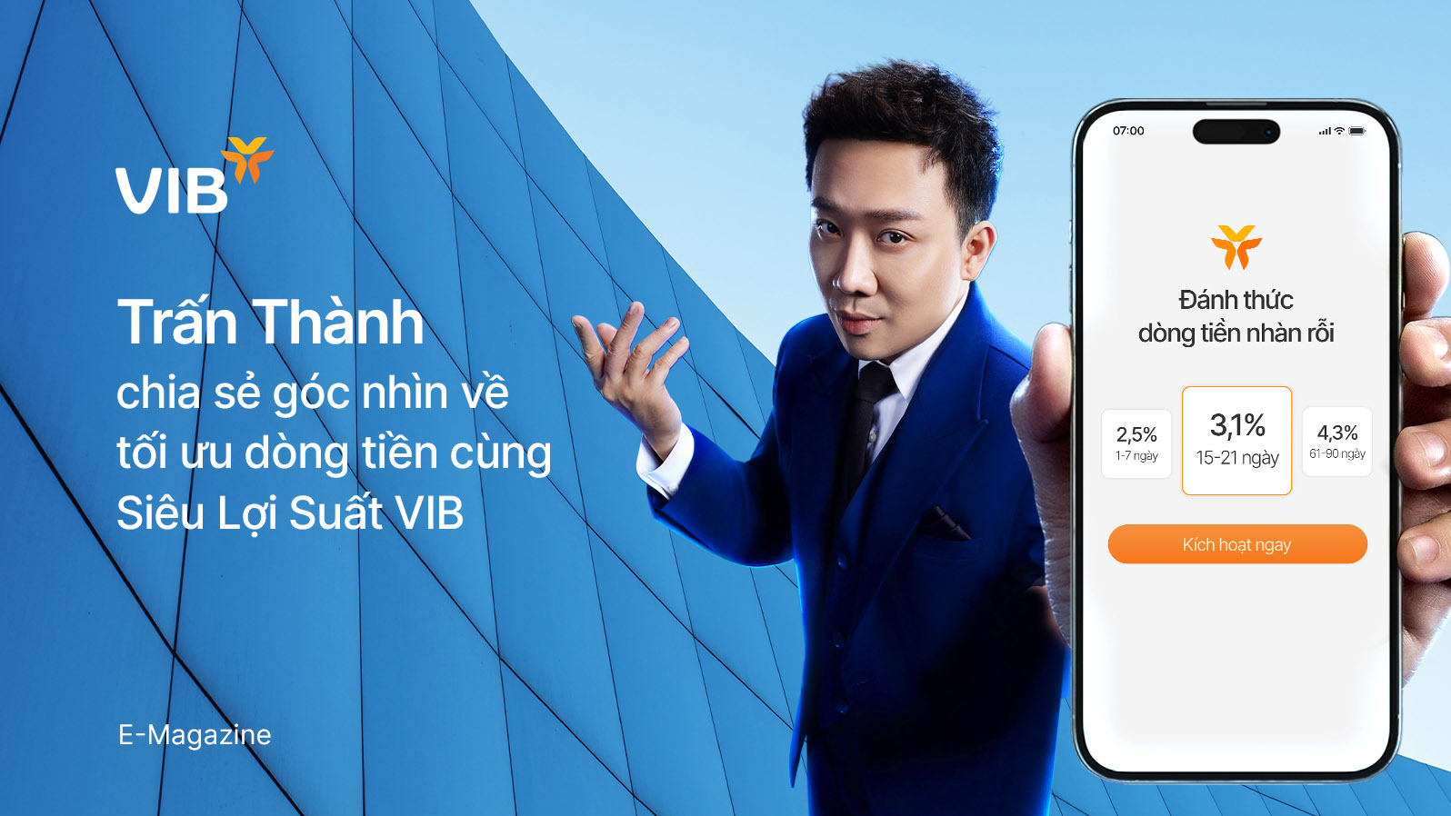 Trấn Thành chia sẻ góc nhìn về tối ưu dòng tiền cùng Siêu Lợi Suất VIB