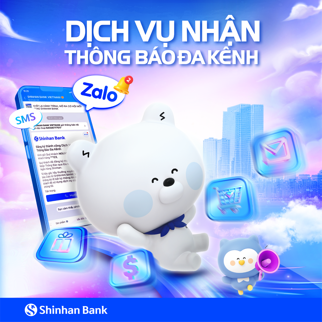 Ngân hàng Shinhan Việt Nam triển khai dịch vụ thông báo đa kênh (Zalo & SMS)