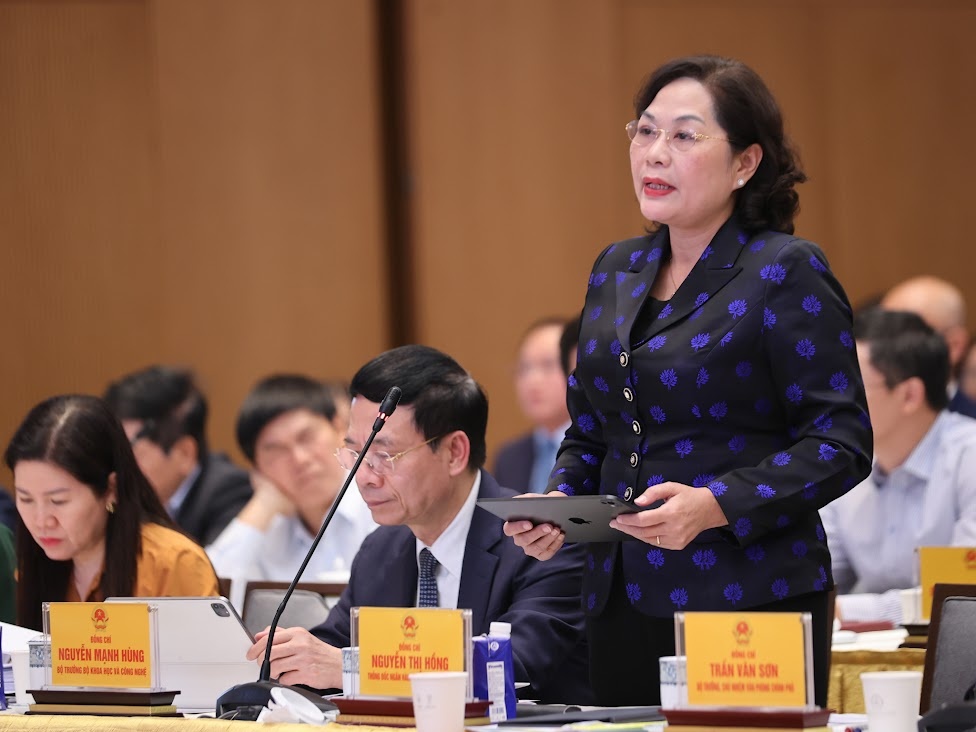Thống đốc Ngân hàng Nhà nước Nguyễn Thị Hồng phát biểu tại tọa đàm - Ảnh: Nhật Bắc