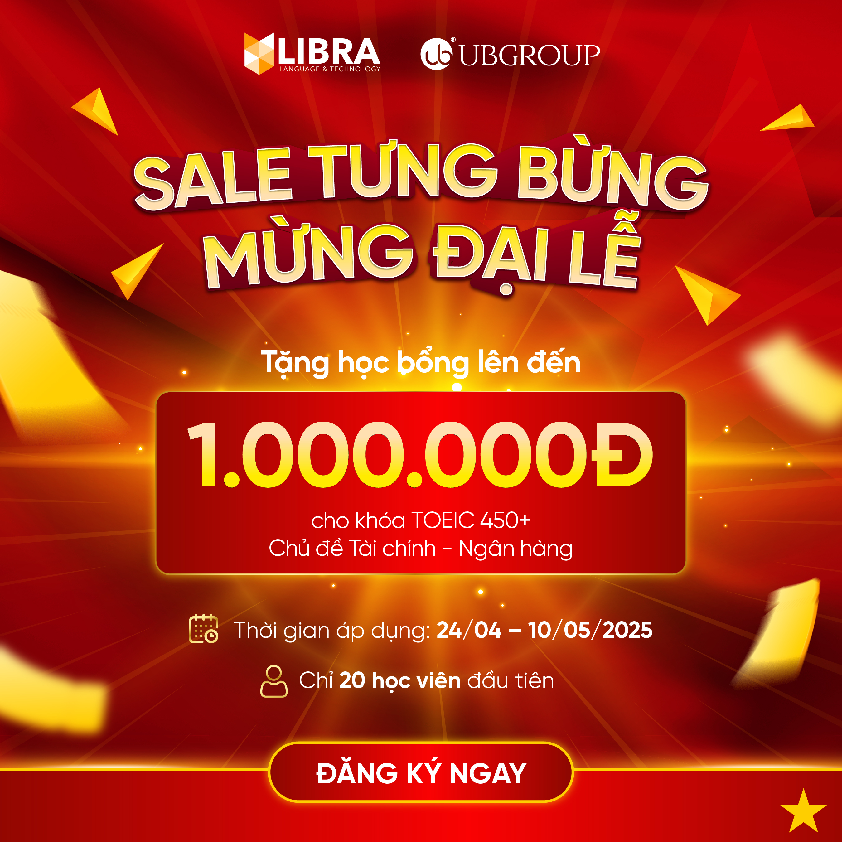 UB Group thông báo tuyển sinh khoá học Toeic 450+ for Banker 2025