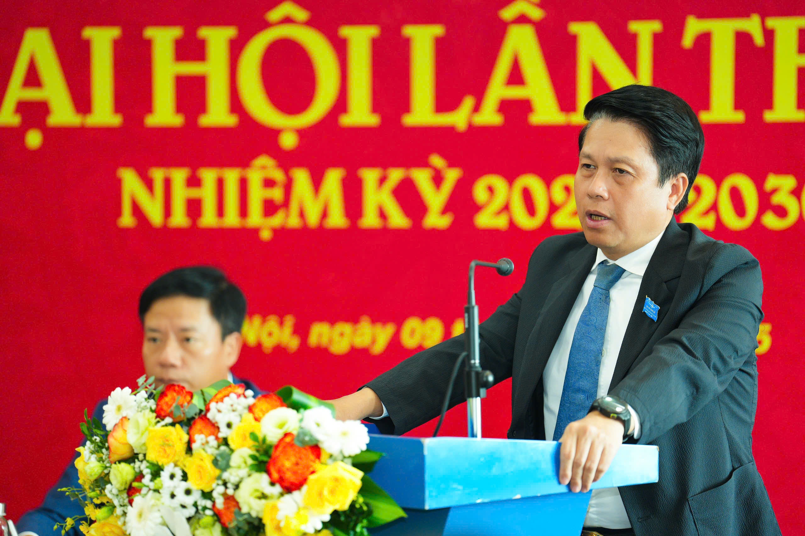 Đồng chí Phạm Tiến Dũng, Ủy viên Ban Thường vụ Đảng ủy NHNN, Phó Thống đốc NHNN phát biểu chỉ đạo tại Đại hội