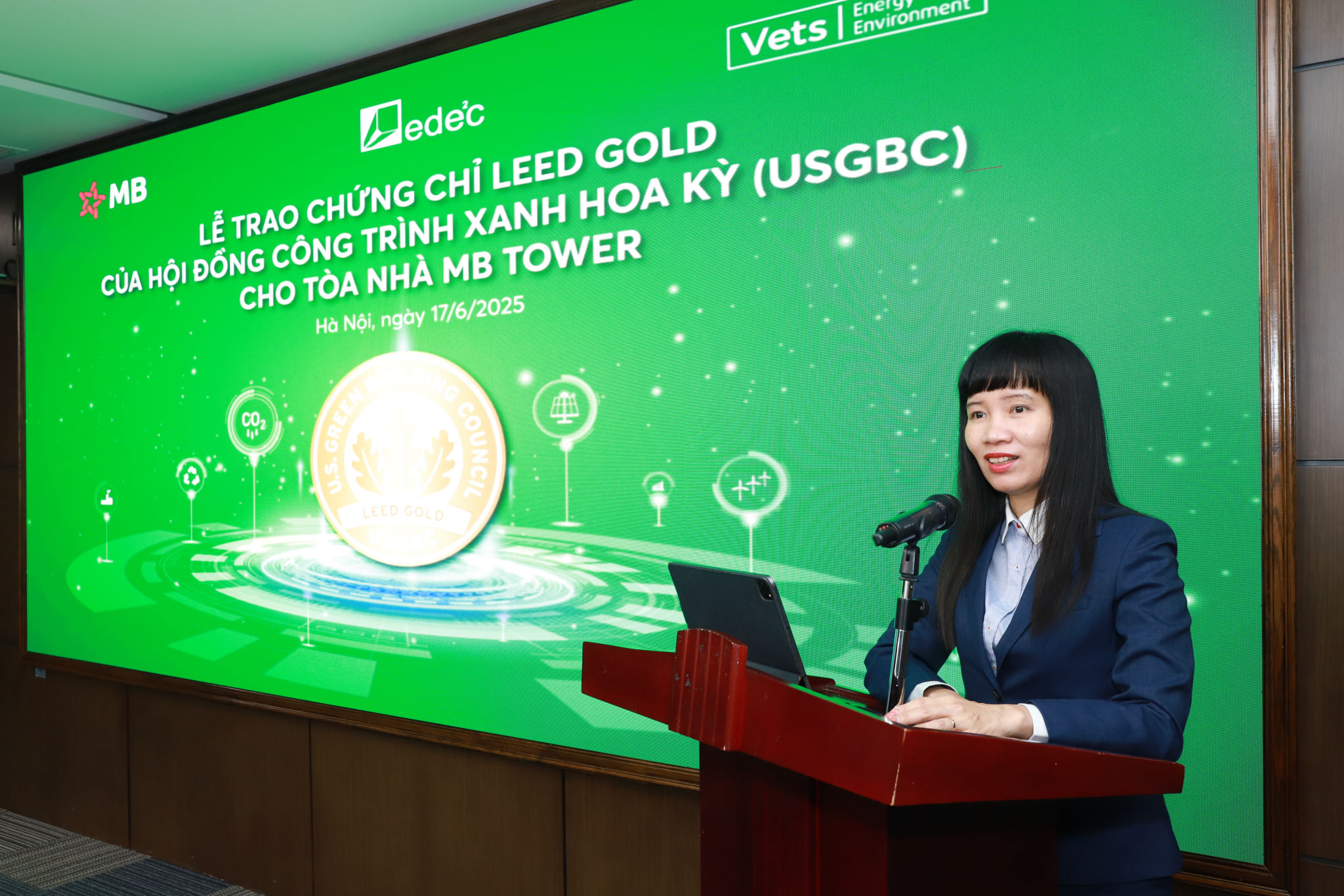 MB chính thức đón nhận Chứng chỉ LEED Gold từ Hội đồng Công trình Xanh Hoa Kỳ cho tòa nhà MB Tower