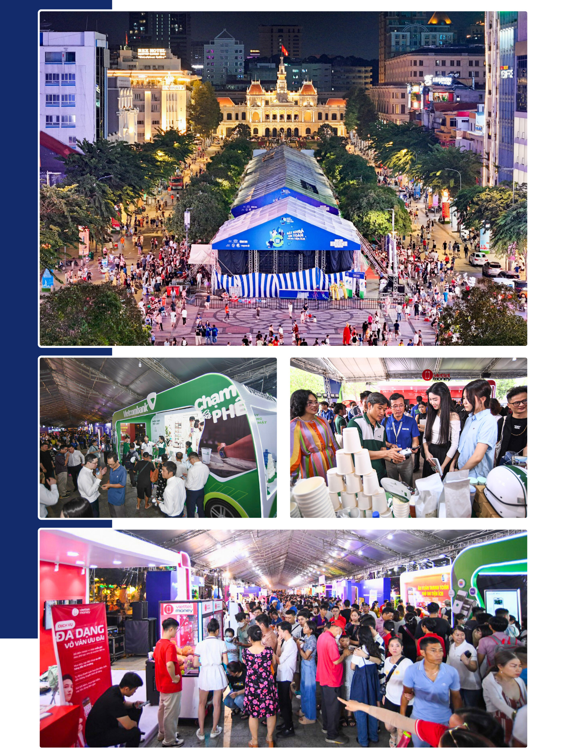 Lễ hội Không tiền mặt - Cashless Day 2024 tại phố đi bộ Nguyễn Huệ, quận 1, TP.HCM thu hút rất đông người dân đến tham quan và trải nghiệm