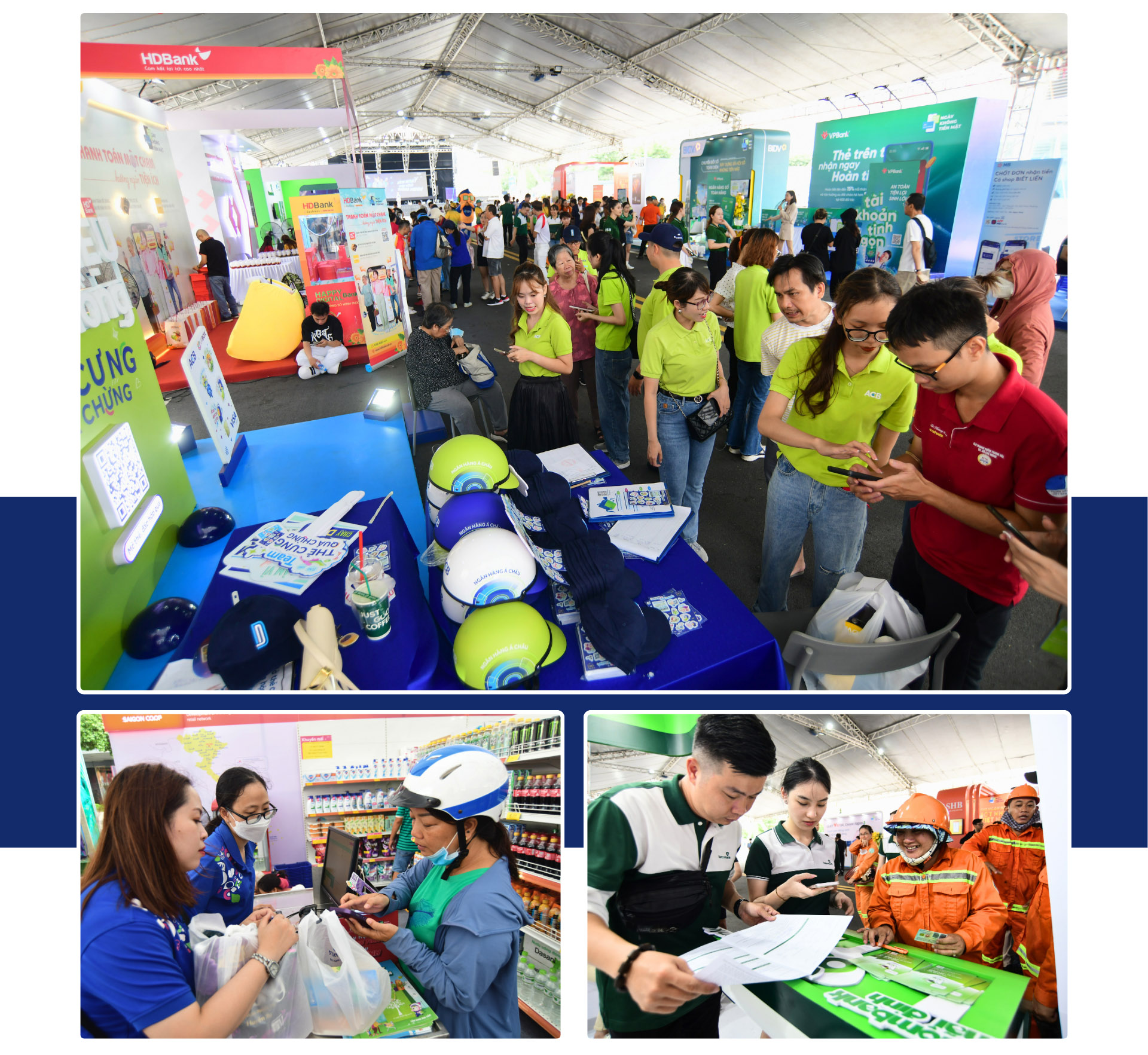 Lễ hội Không tiền mặt trên đường Lê Lợi, quận 1, TP.HCM sáng 17-6-2023 thu hút rất đông người dân đến trải nghiệm