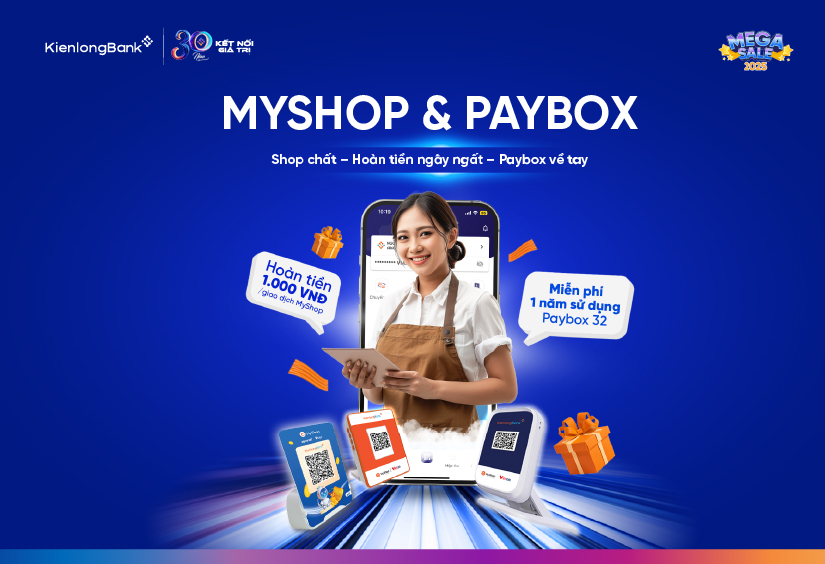 KienlongBank tặng miễn phí Paybox và "hoàn tiền” cho chủ cửa hàng