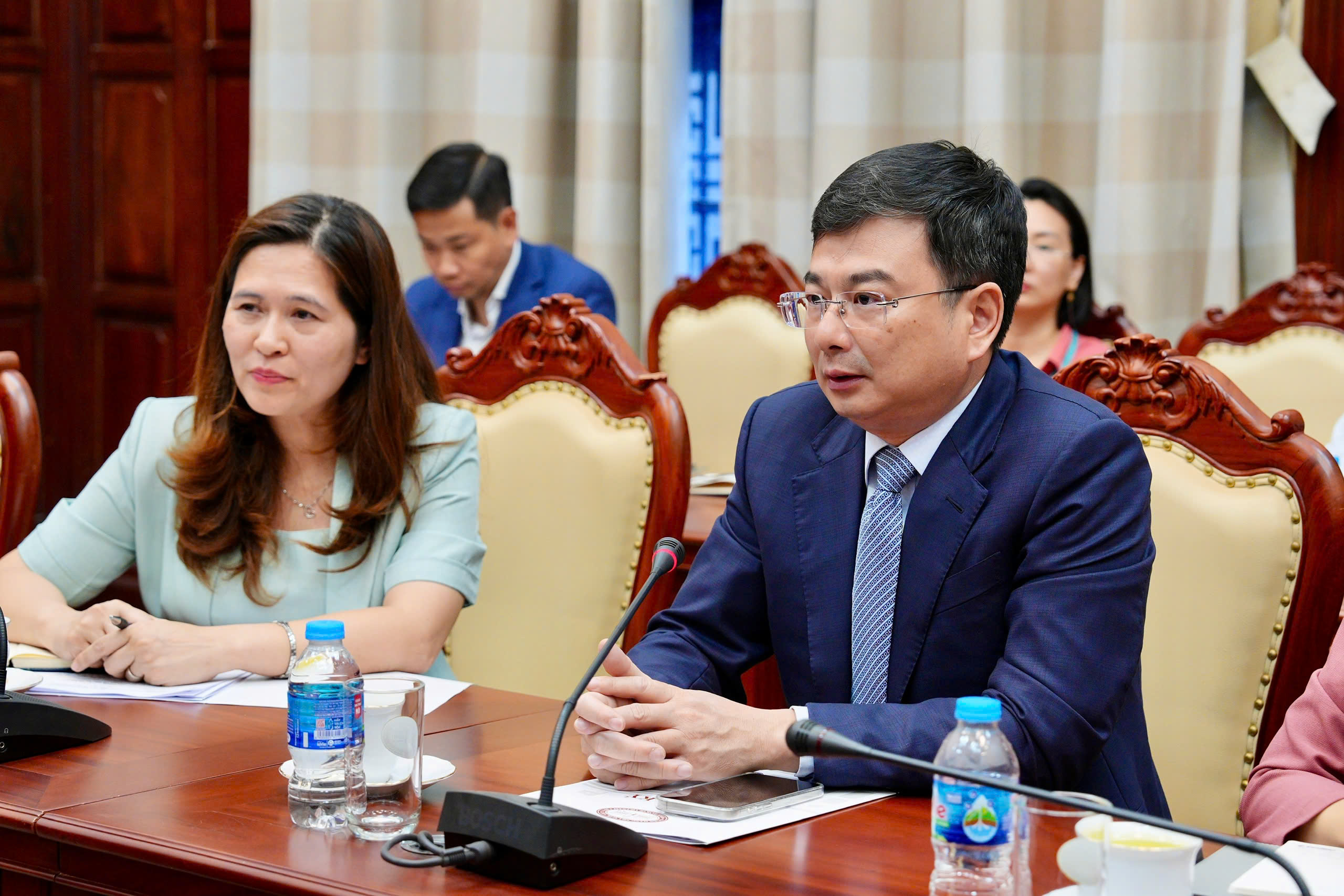 Phó Thống đốc Phạm Thanh Hà phát biểu tại buổi gặp mặt