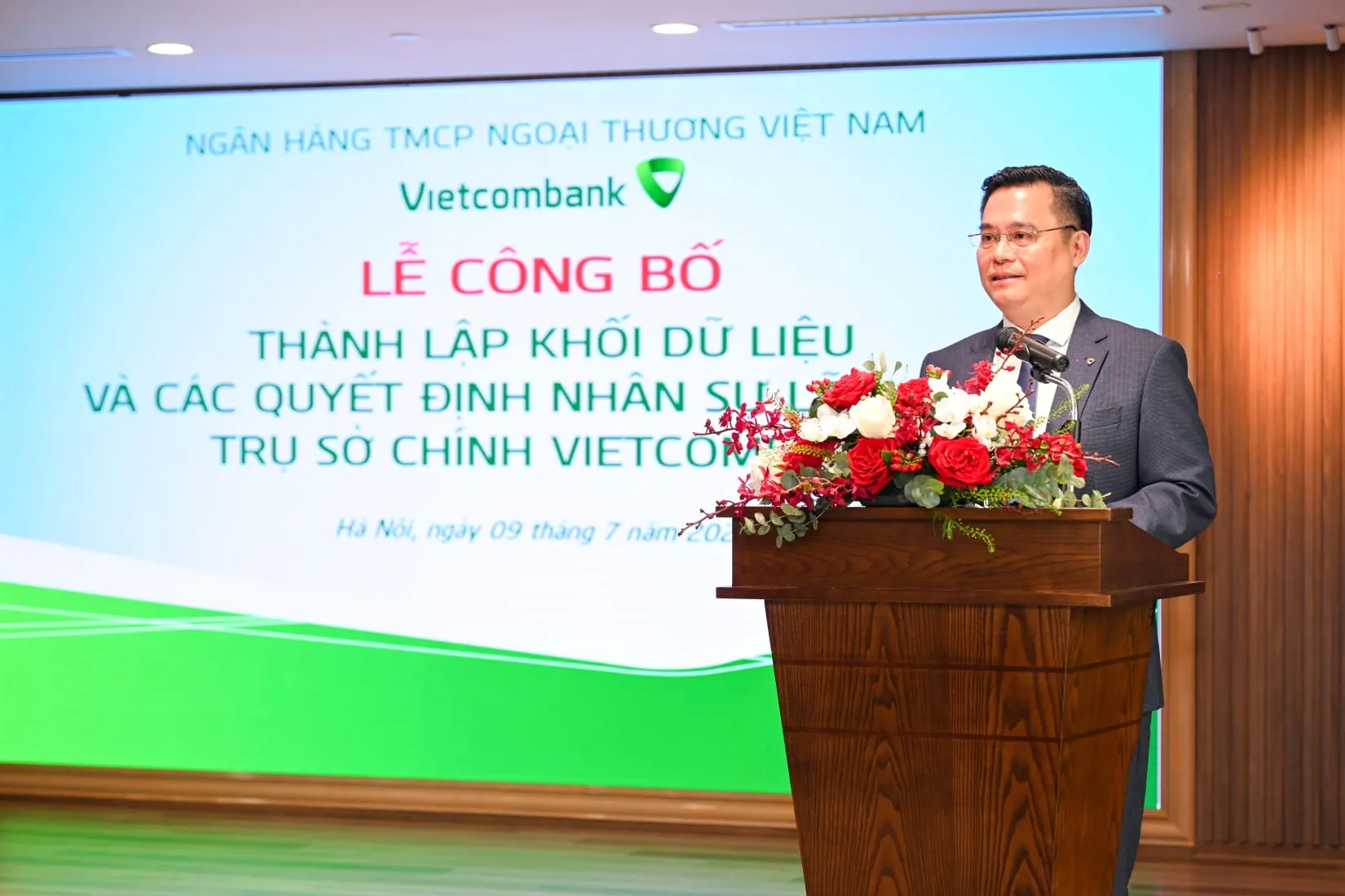 Ông Nguyễn Thanh Tùng - Chủ tịch HĐQT Vietcombank phát biểu chỉ đạo tại buổi lễ