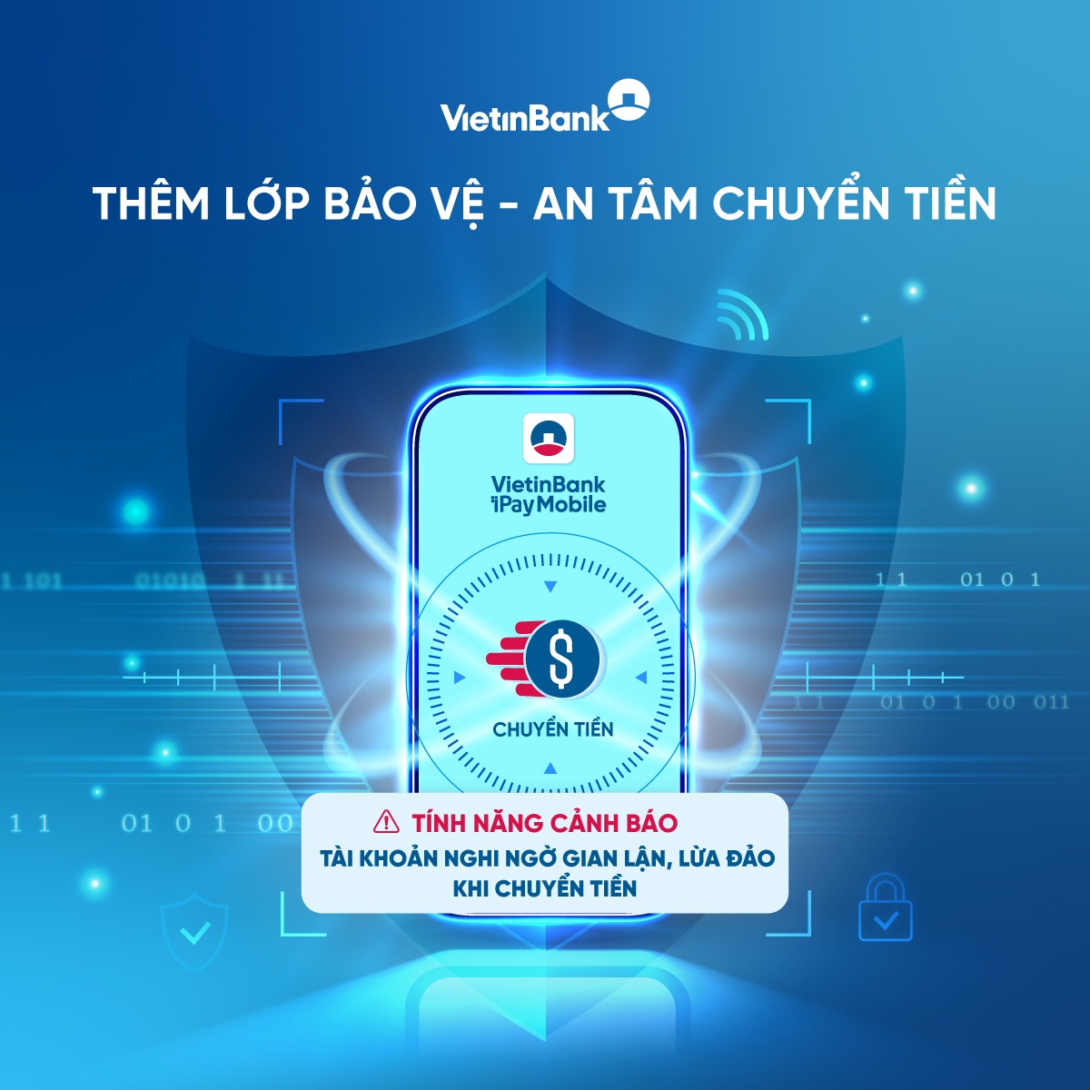 VietinBank ra mắt tính năng mới - Bảo vệ tài khoản với cảnh báo gian lận tức thời