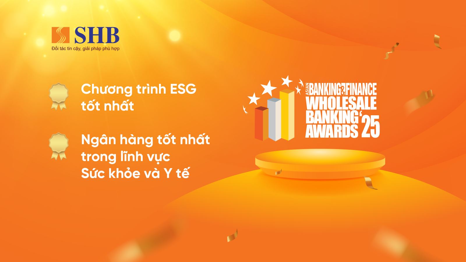 Hai giải thưởng SHB nhận được tại hạng mục Ngân hàng bán buôn