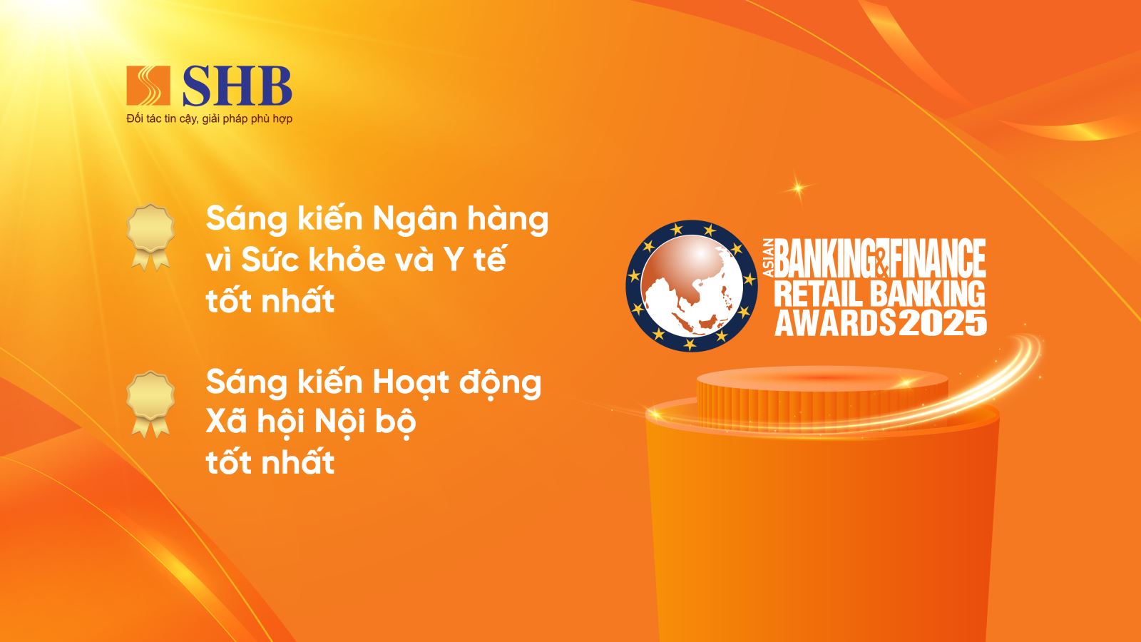 Hai giải thưởng SHB nhận được tại hạng mục Ngân hàng bán lẻ