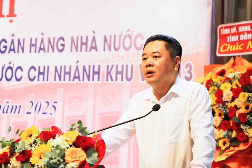 Phó Thống đốc Nguyễn Ngọc Cảnh phát biểu chỉ đạo tại hội nghị
