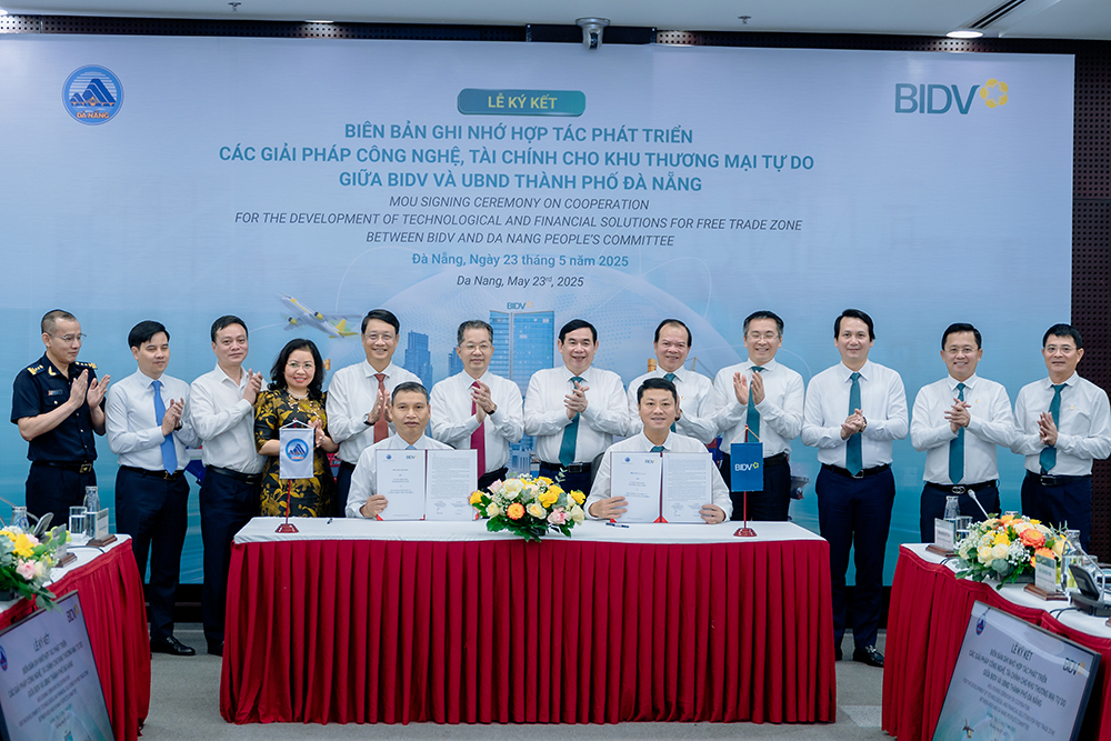 Đà Nẵng và Ngân hàng BIDV ký kết ghi nhớ hợp tác phát triển giải pháp công nghệ tài chính cho Khu thương mại tự do Đà Nẵng