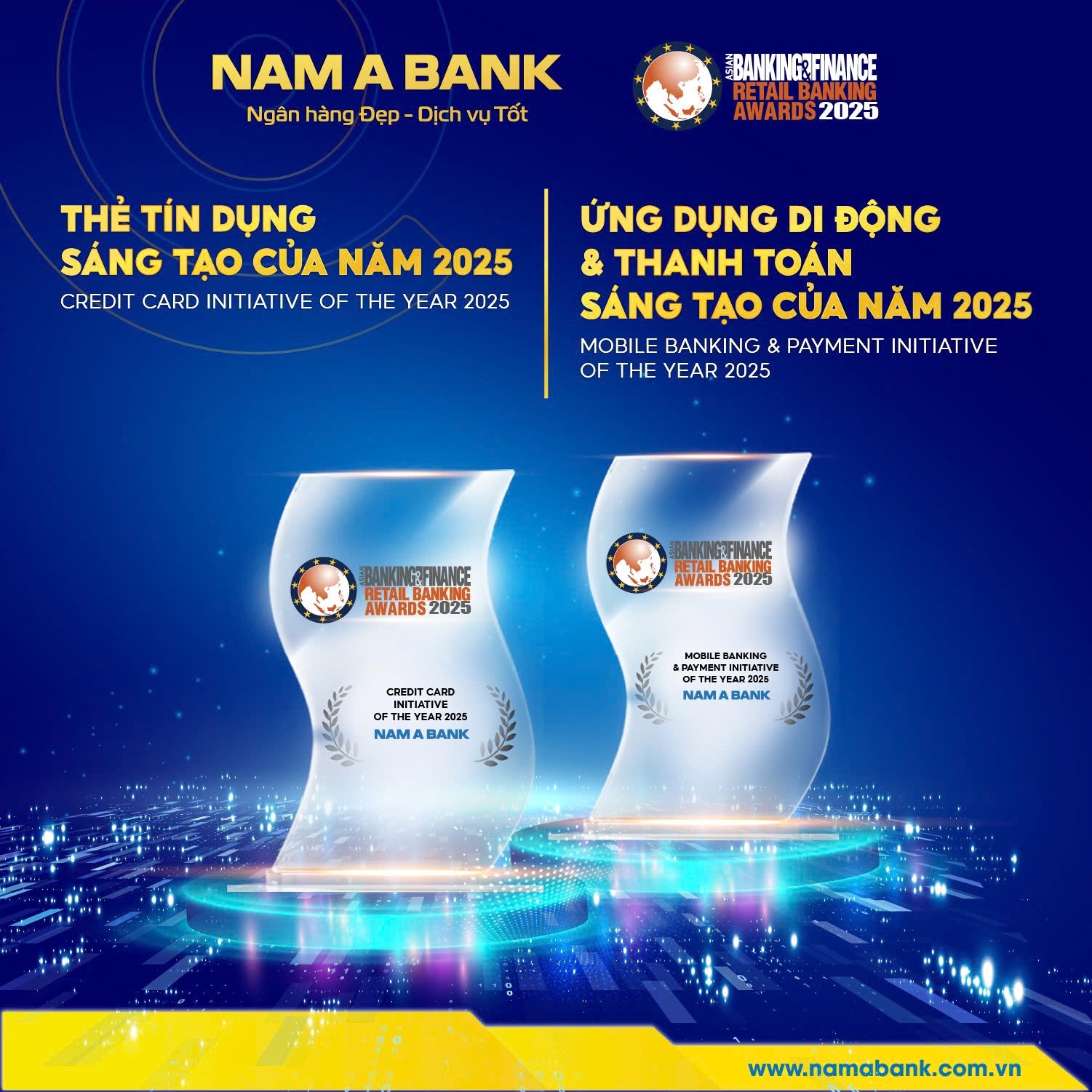 Nam A Bank tiếp tục nhận nhiều giải thưởng từ Tạp chí Asian Banking & Finance