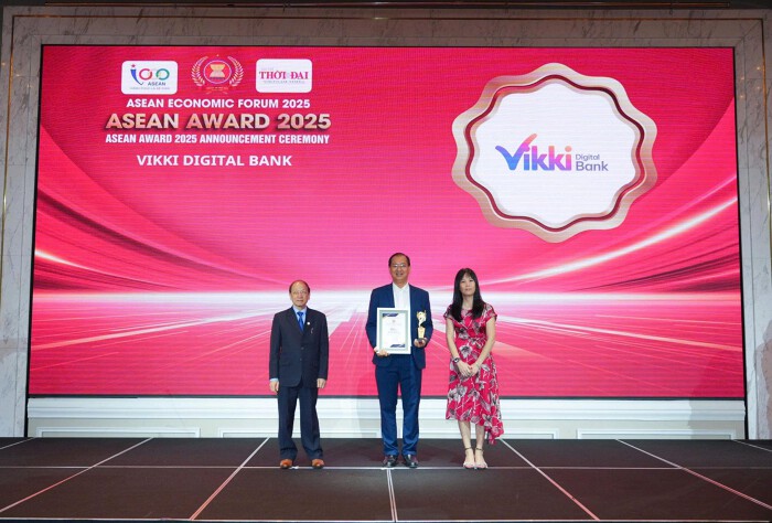 Trong khuôn khổ diễn đàn, Vikki Digital Bank cũng đã ký kết hợp tác với công ty Homeland Shires PTE.LTD.Ảnh: Bích Thu.