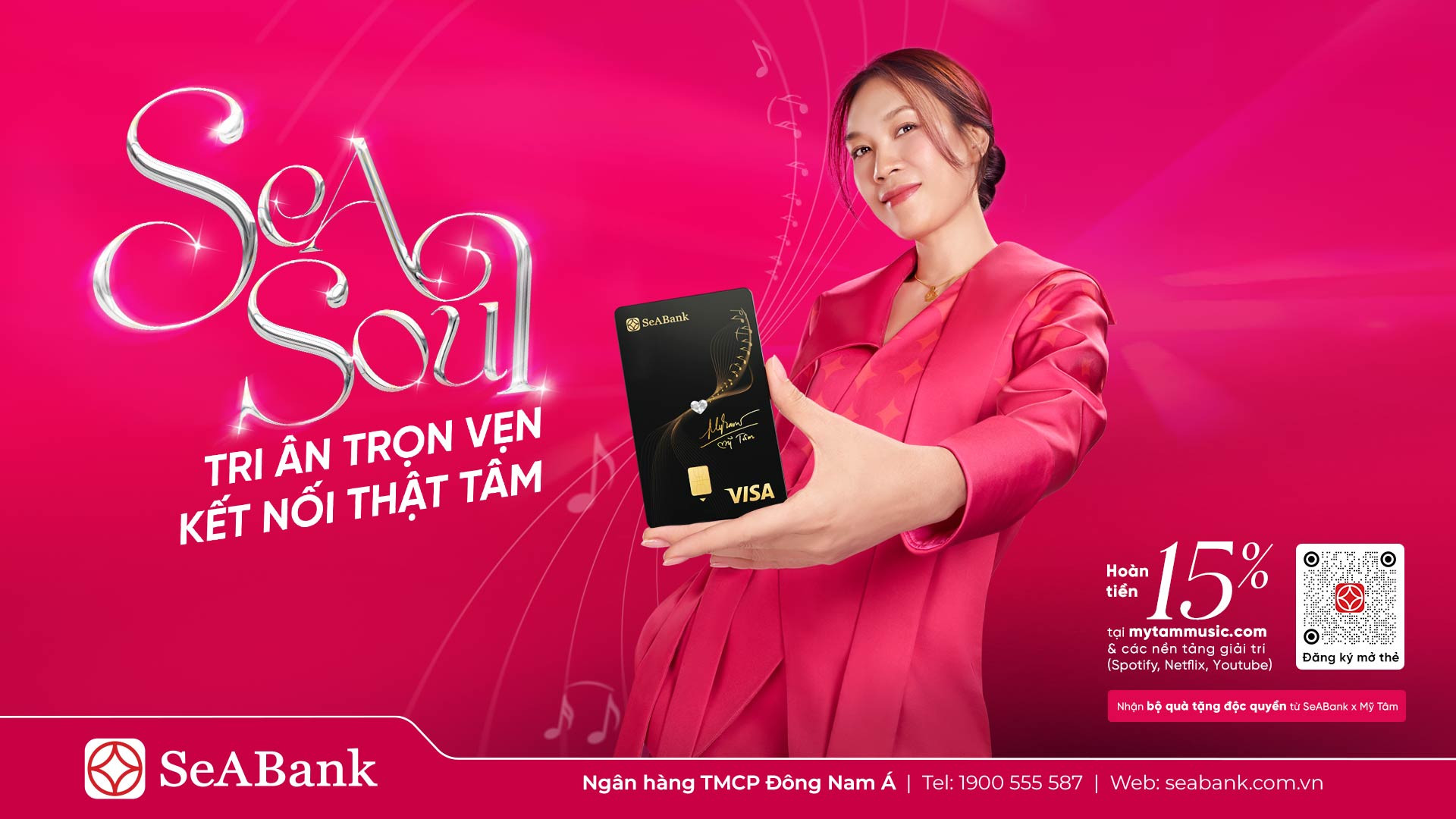 SeABank kết hợp cùng ca sĩ Mỹ Tâm ra mắt thẻ Visa SeASoul 2in1