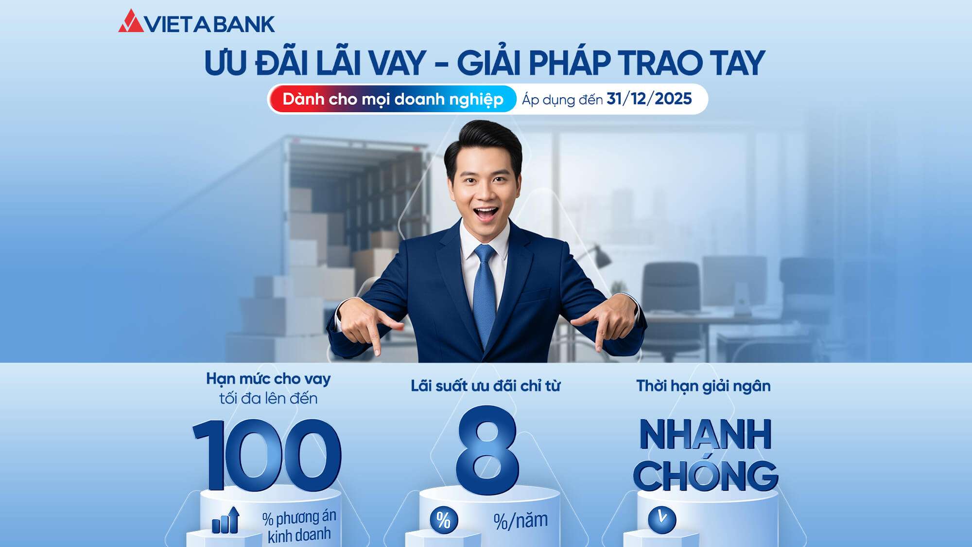 VietABank tung ưu đãi lãi vay - Giải pháp trao tay, tiếp sức doanh nghiệp