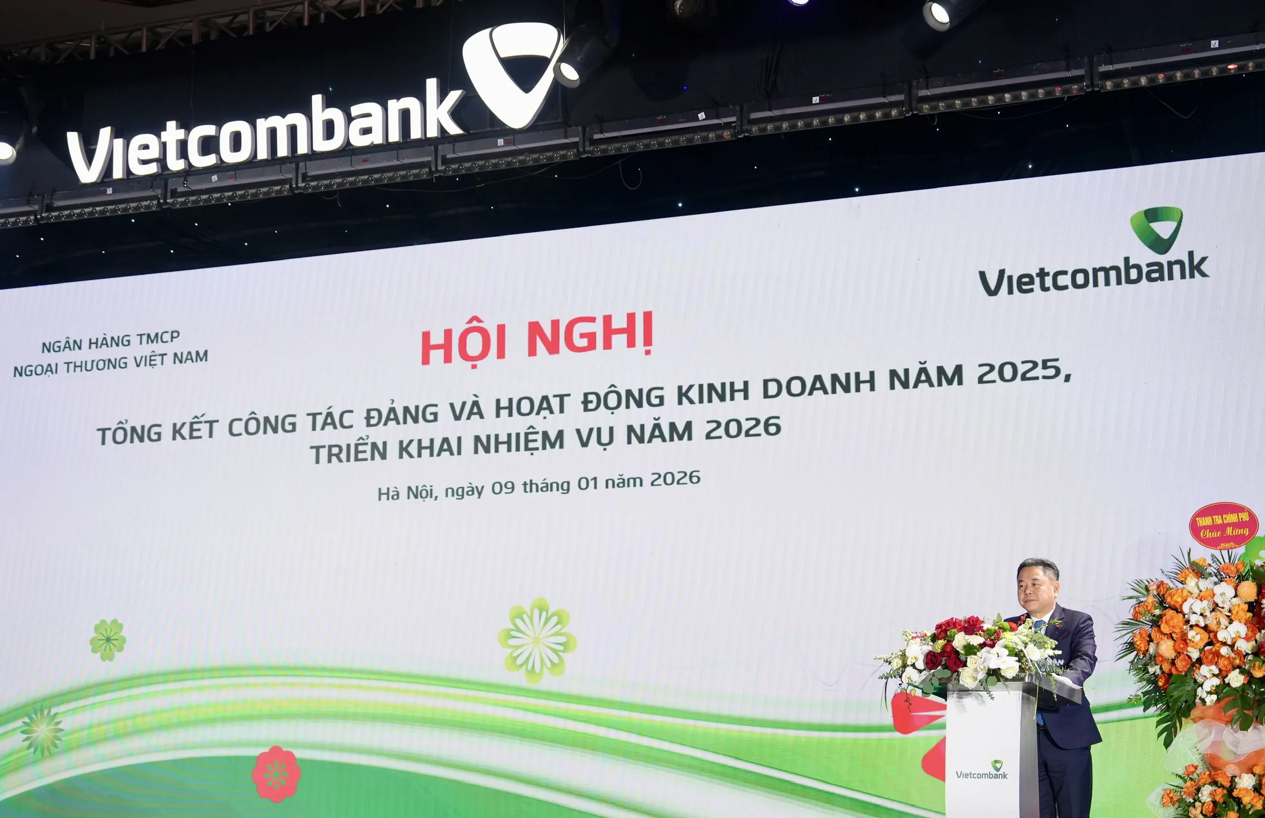 Đ/c Nguyễn Ngọc Cảnh - Ủy viên BTV Đảng ủy, Phó Thống đốc Ngân hàng Nhà nước Việt Nam phát biểu chỉ đạo tại hội nghị