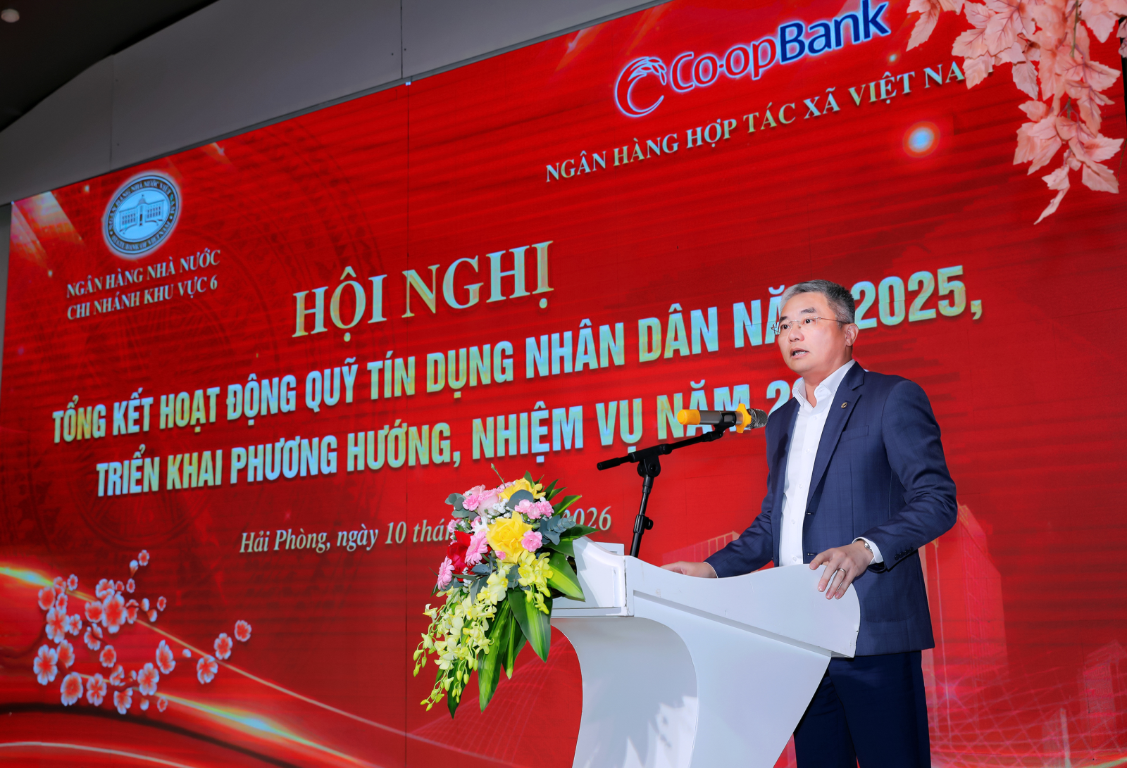 Ông Nguyễn Quốc Cường - Chủ tịch Hội đồng quản trị Co-opBank phát biểu tại Hội nghị