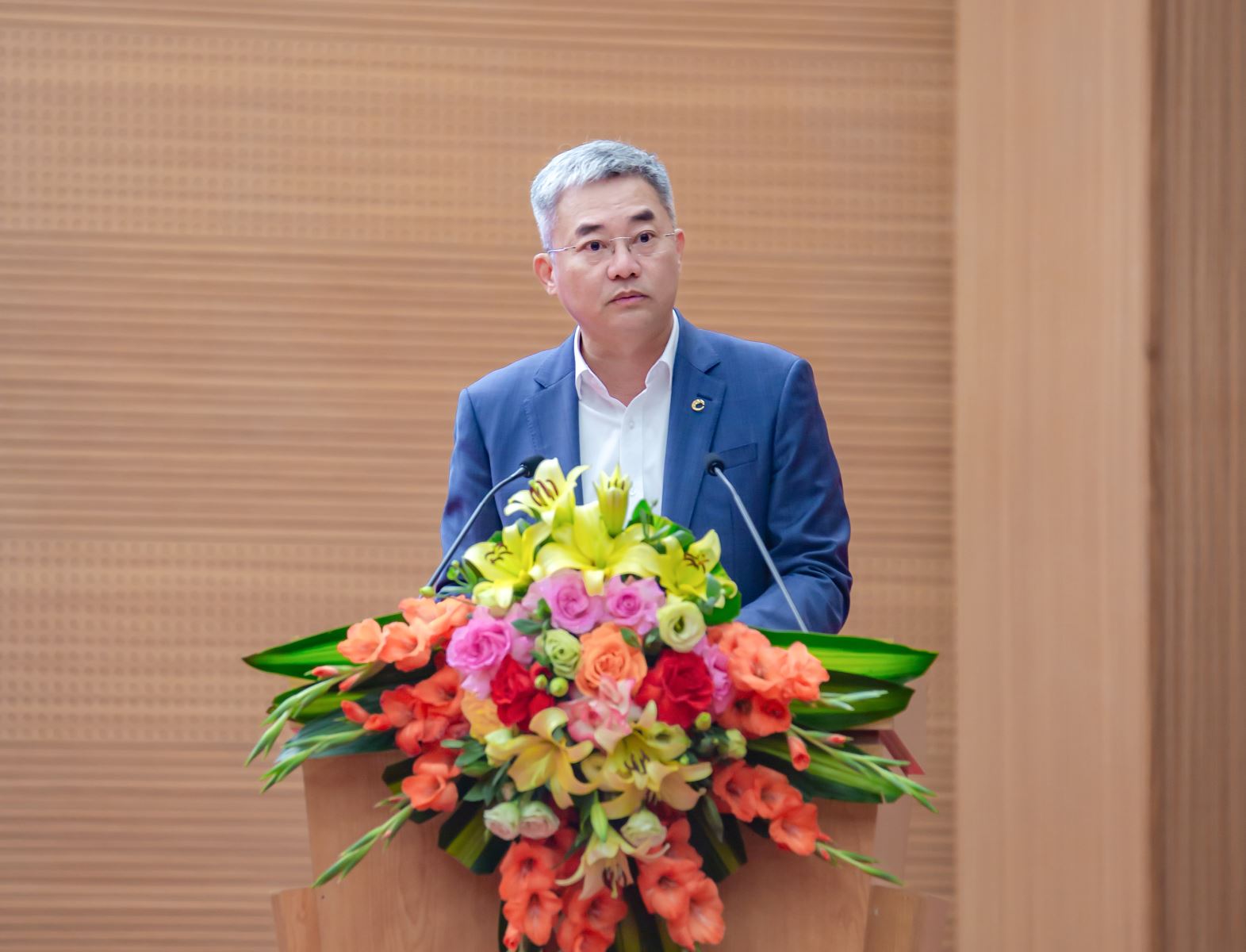 Ông Nguyễn Quốc Cường - Chủ tịch Hội đồng quản trị Co-opBank phát biểu tại Hội nghị