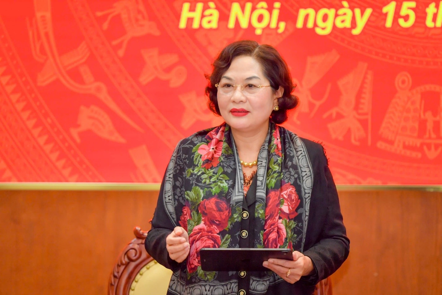Thống đốc NHNN Nguyễn Thị Hồng phát biểu tại buổi làm việc