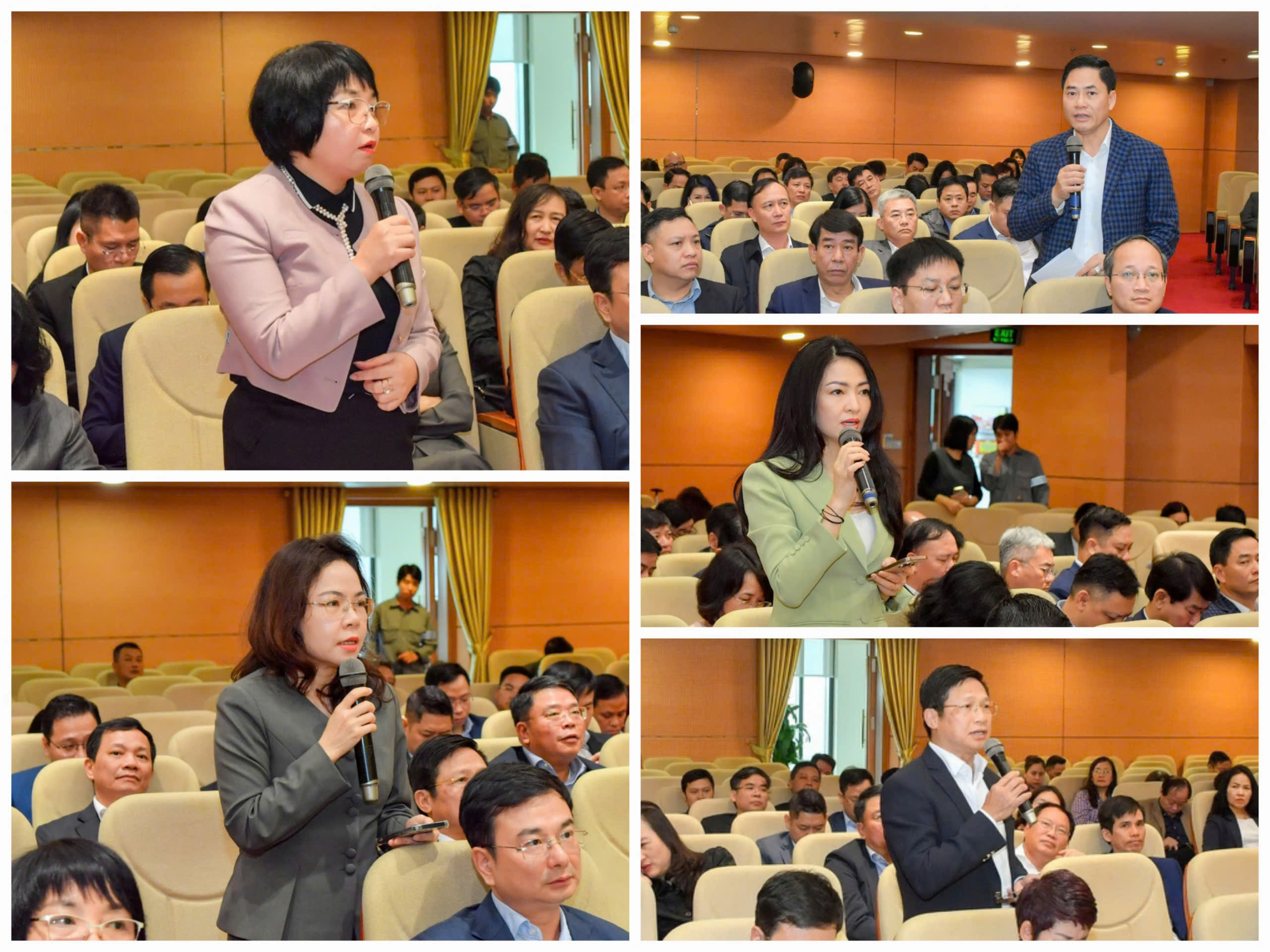 Các cử tri phát biểu ý kiến đối với nhân sự được giới thiệu tại Ngân ứng cử Đại biểu Quốc hội khóa XVI.