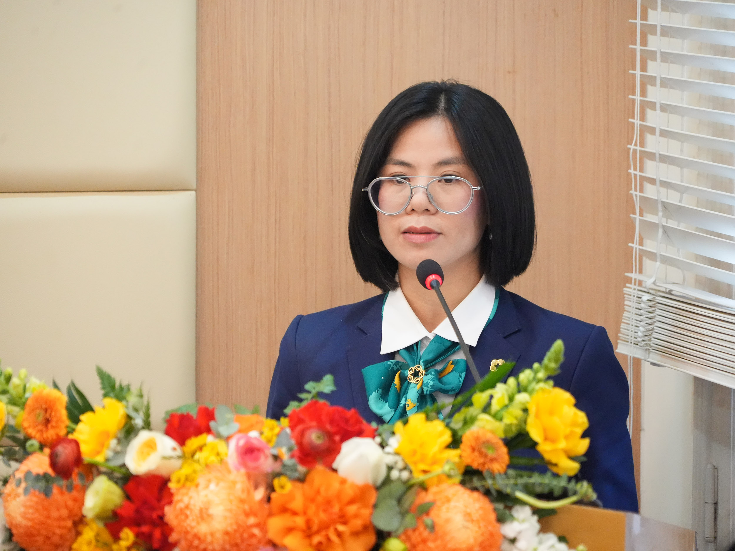 Bà Nguyễn Thị Phương, Chủ nhiệm CLB Pháp chế Ngân hàng, Hiệp hội Ngân hàng Việt Nam phát biểu