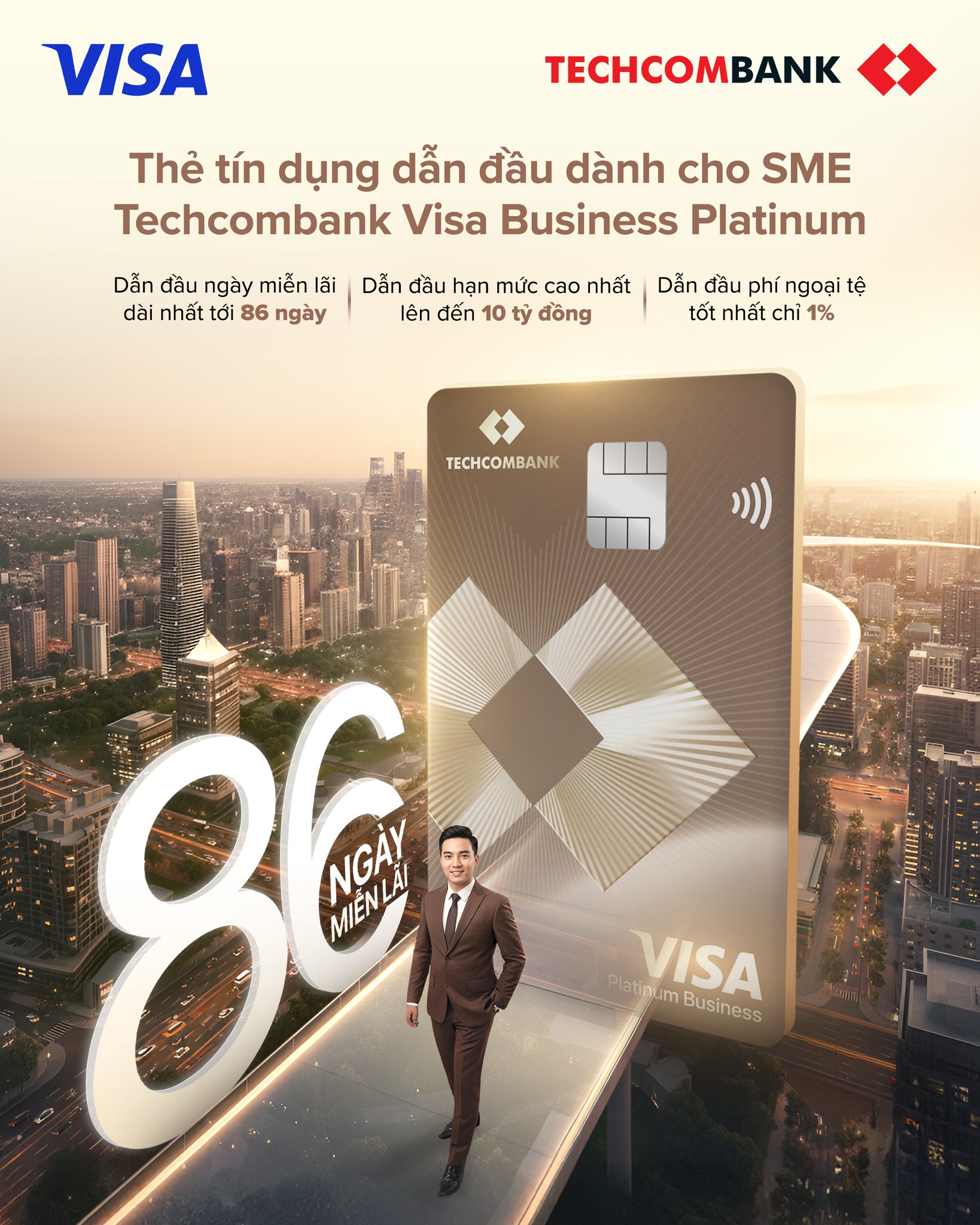 Techcombank ra mắt thẻ tín dụng Techcombank Visa Business Platinum, dẫn đầu đặc quyền tài chính vượt trội cho doanh nghiệp