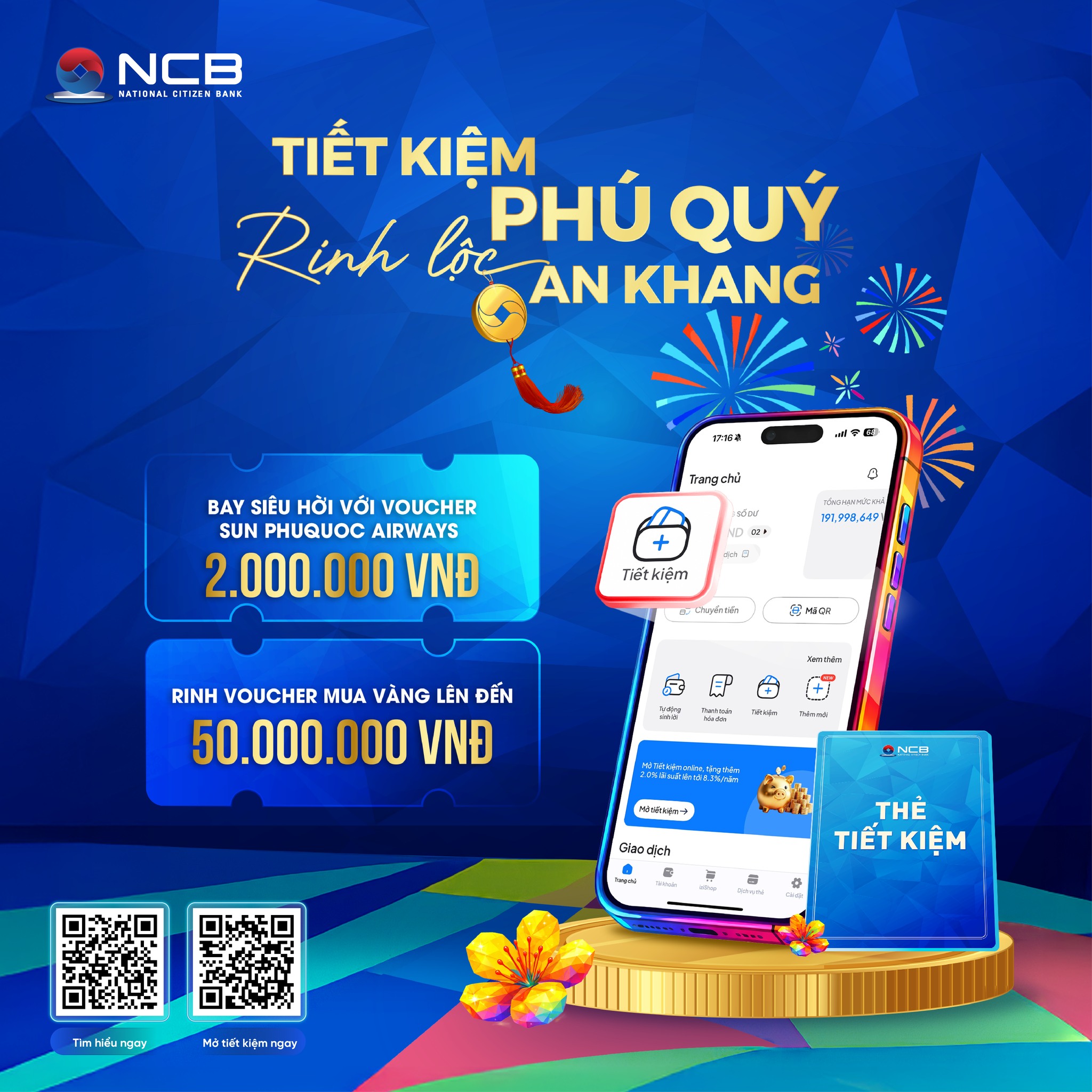 Cùng NCB “Tiết kiệm Phú Quý - Rinh lộc An Khang” dịp Xuân 2026