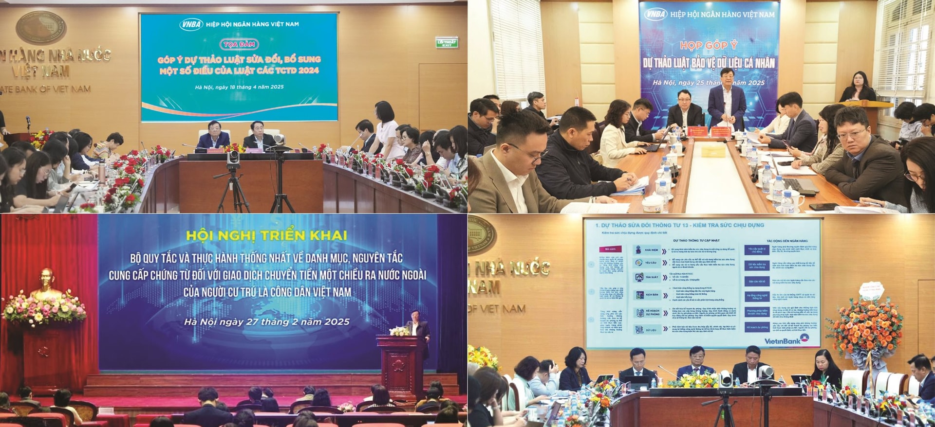 Hiệp hội Ngân hàng Việt Nam tham gia rất tích cực vào việc góp ý, phản biện các dự án Luật có liên quan đến hoạt động của ngành Ngân hàng và cũng đã ban hành nhiều quy định nội bộ để thống nhất cách thức thực hiện giữa các tổ chức hội viên