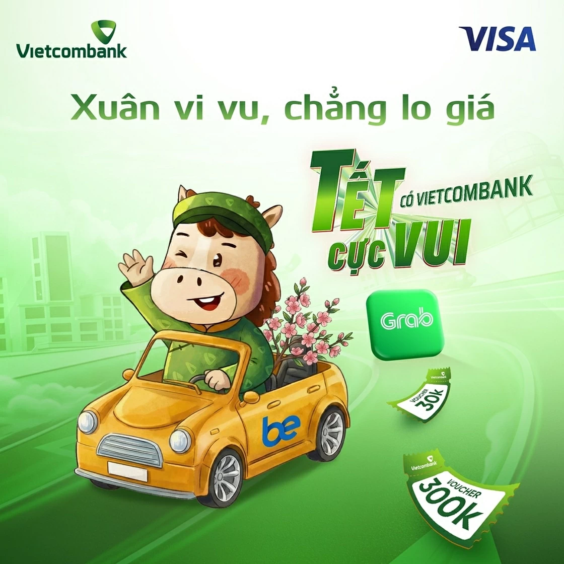 Chú ngựa Bính Ngọ của Vietcombank đồng hành với hành trình của khách hàng trong mùa Tết 2026.
