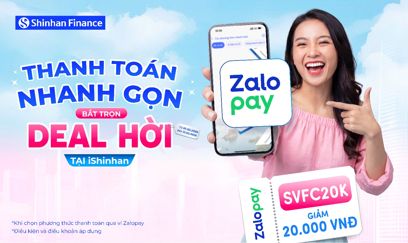 Shinhan Finance cùng Zalopay ưu đãi thanh toán cho khách hàng