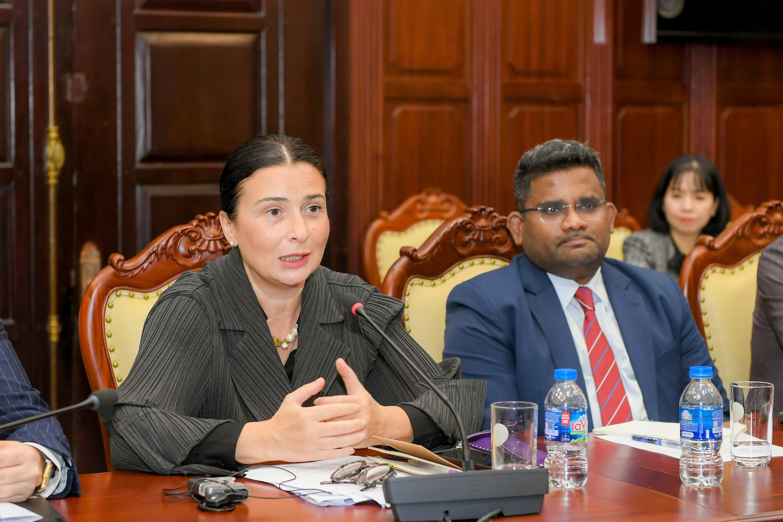 Bà Eterin Kvintradze - Giám đốc CDOT phát biểu tại buổi làm việc