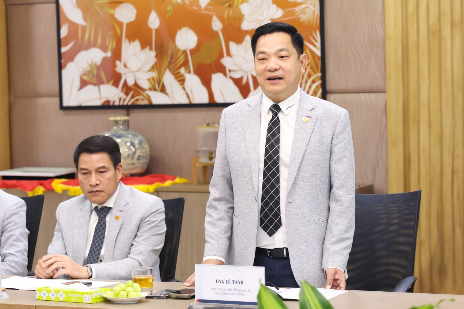 Ông Lê Tánh - Phó Chủ tịch Hội đồng quản trị, Tổng Giám đốc VNPAY phát biểu tại buổi lễ ký kết