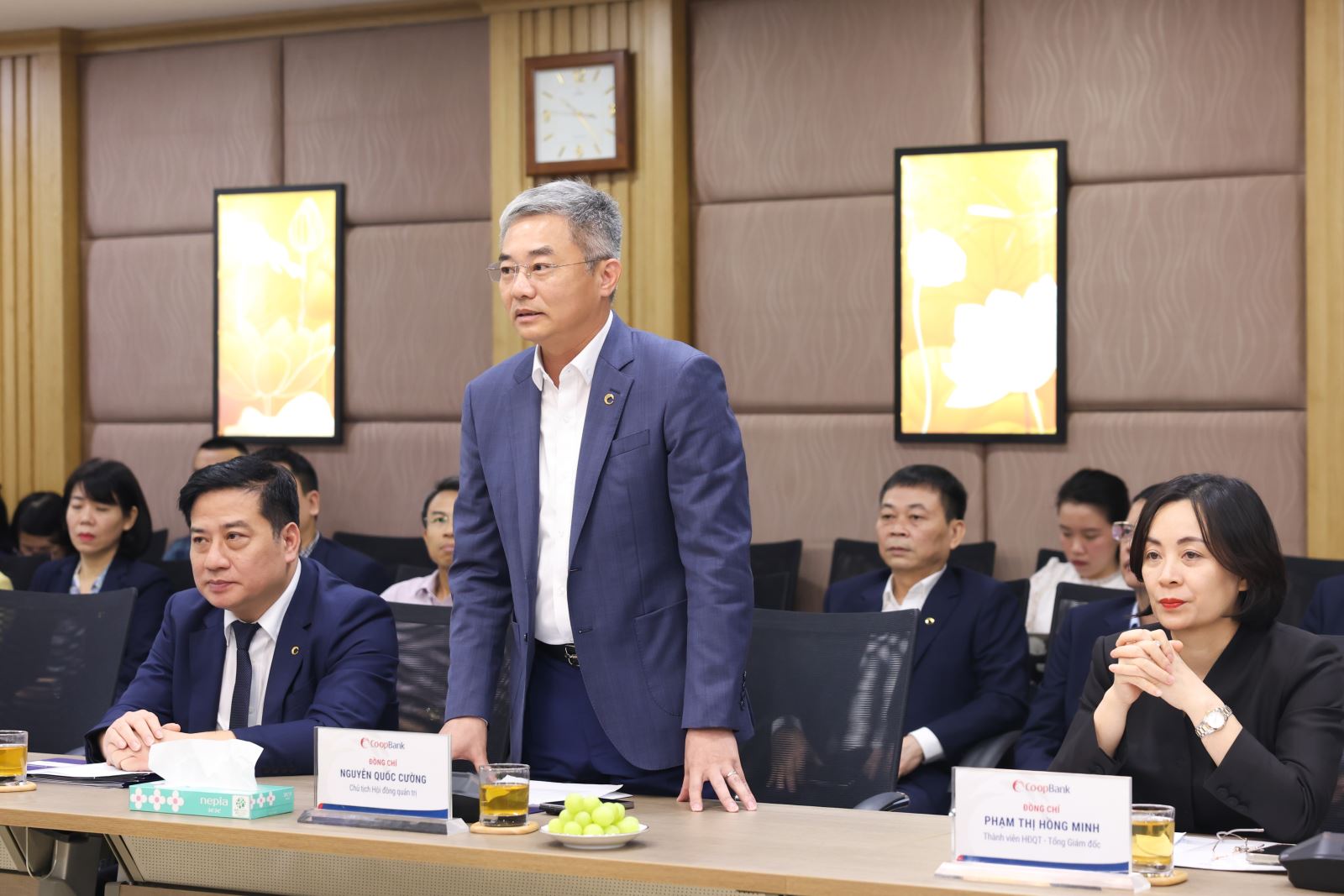 Ông Nguyễn Quốc Cường - Chủ tịch Hội đồng quản trị Co-opBank phát biểu tại buổi lễ ký kết