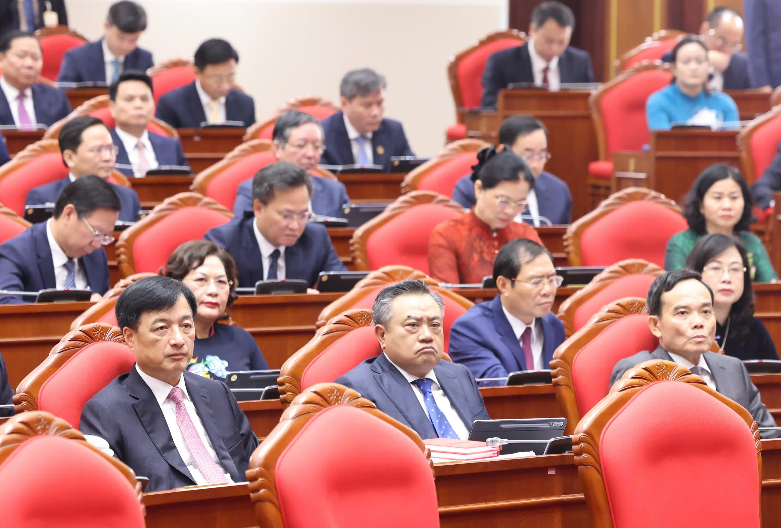 Đại biểu dự Khai mạc Hội nghị lần thứ hai Ban Chấp hành Trung ương Đảng khóa XIV (Ảnh: Thống Nhất/TTXVN)