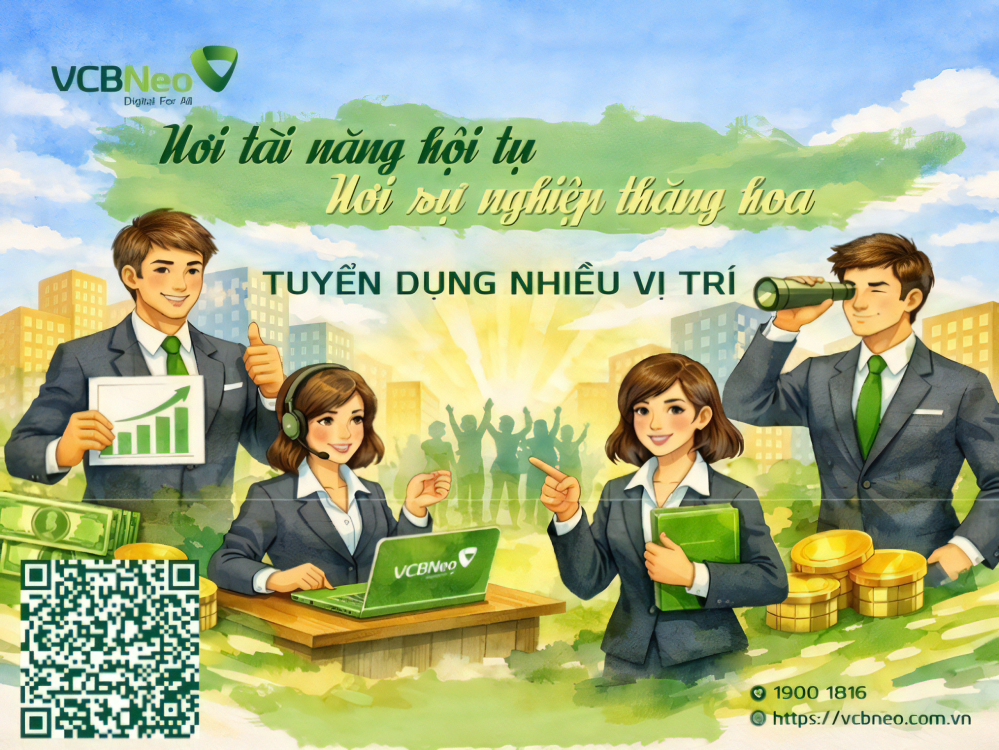 VCBNeo tuyển dụng nhiều vị trí